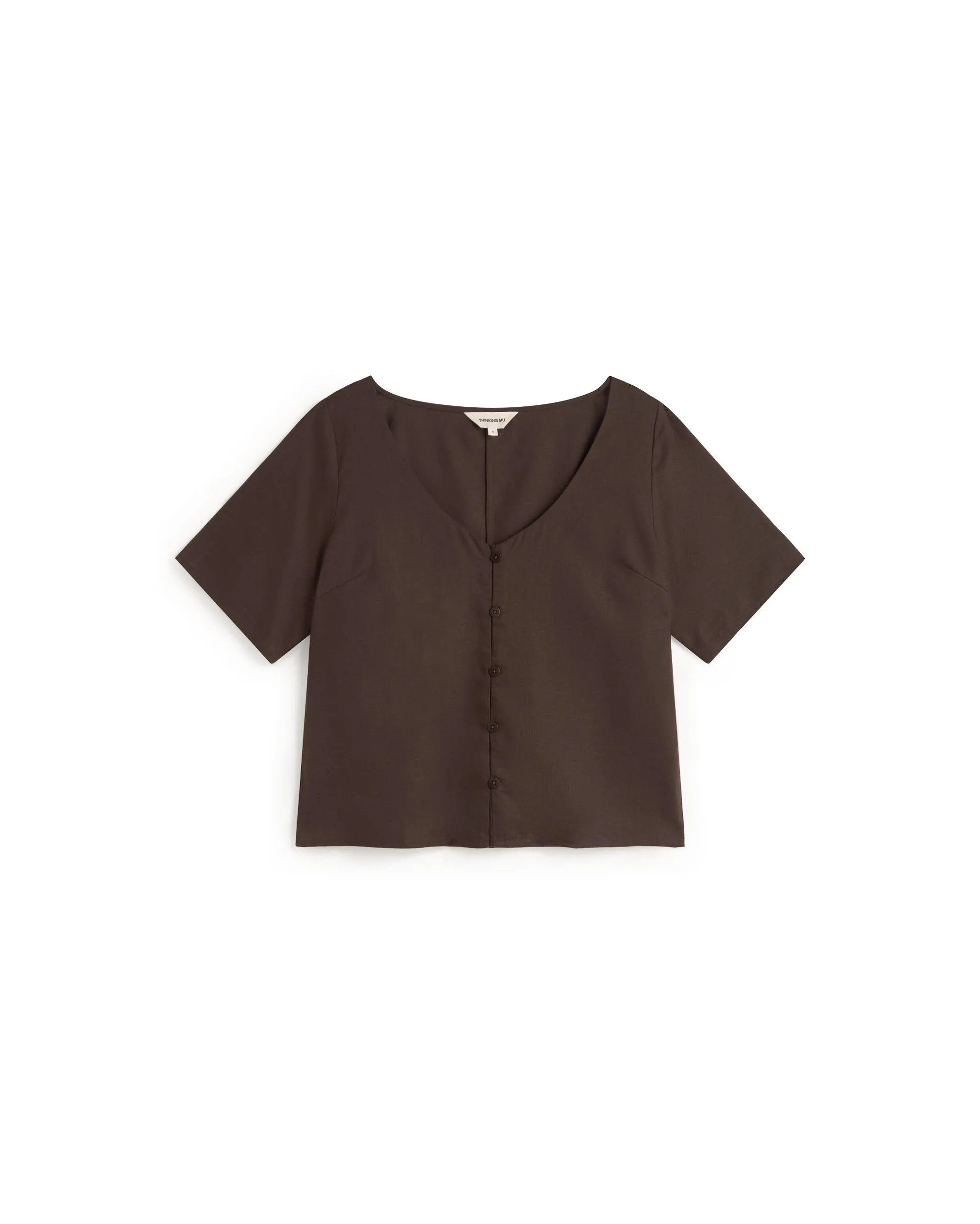 Blusa marrón hemp Leia sold by Thinking Mu product image thumbnail 5