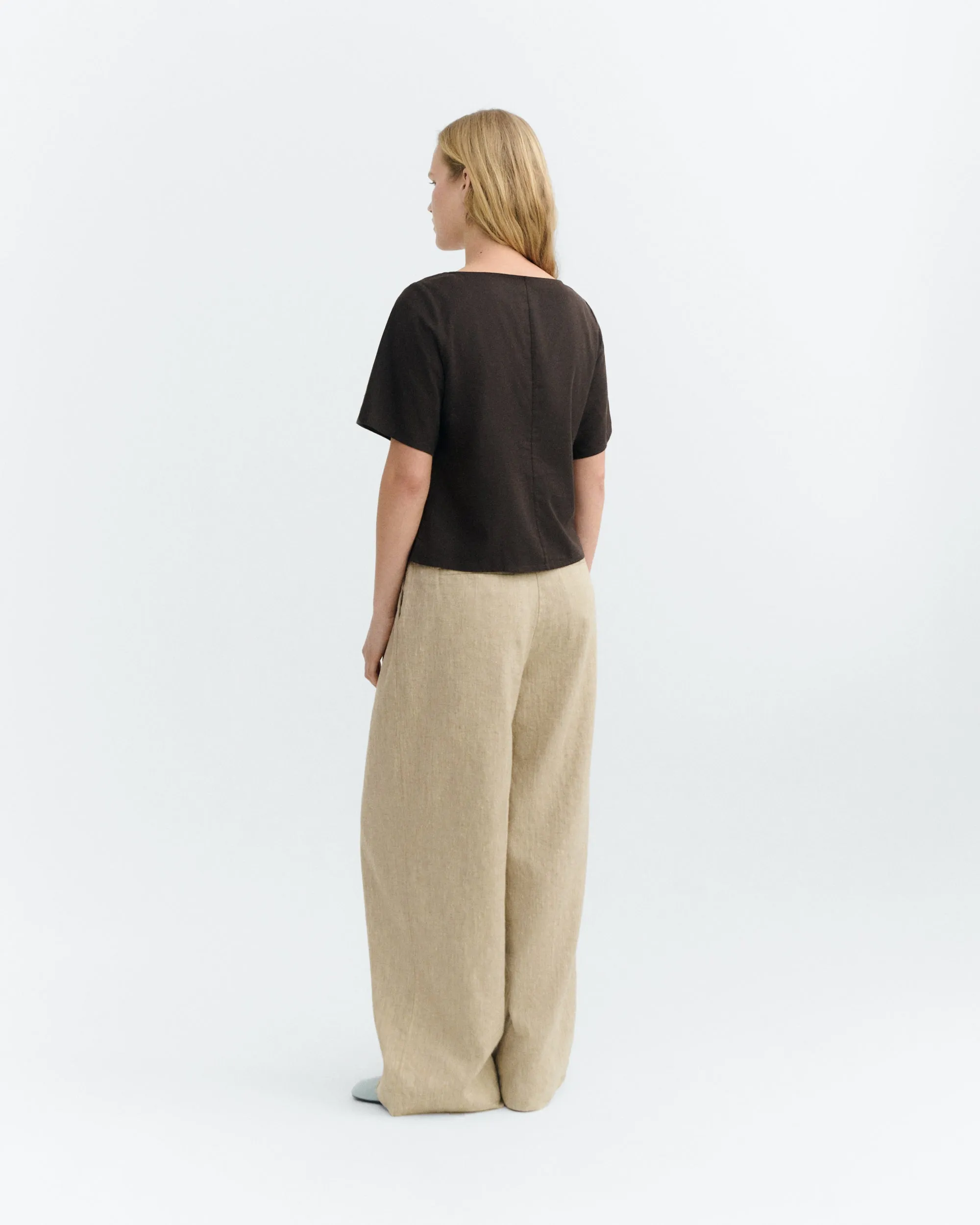 Blusa marrón hemp Leia sold by Thinking Mu product image thumbnail 4