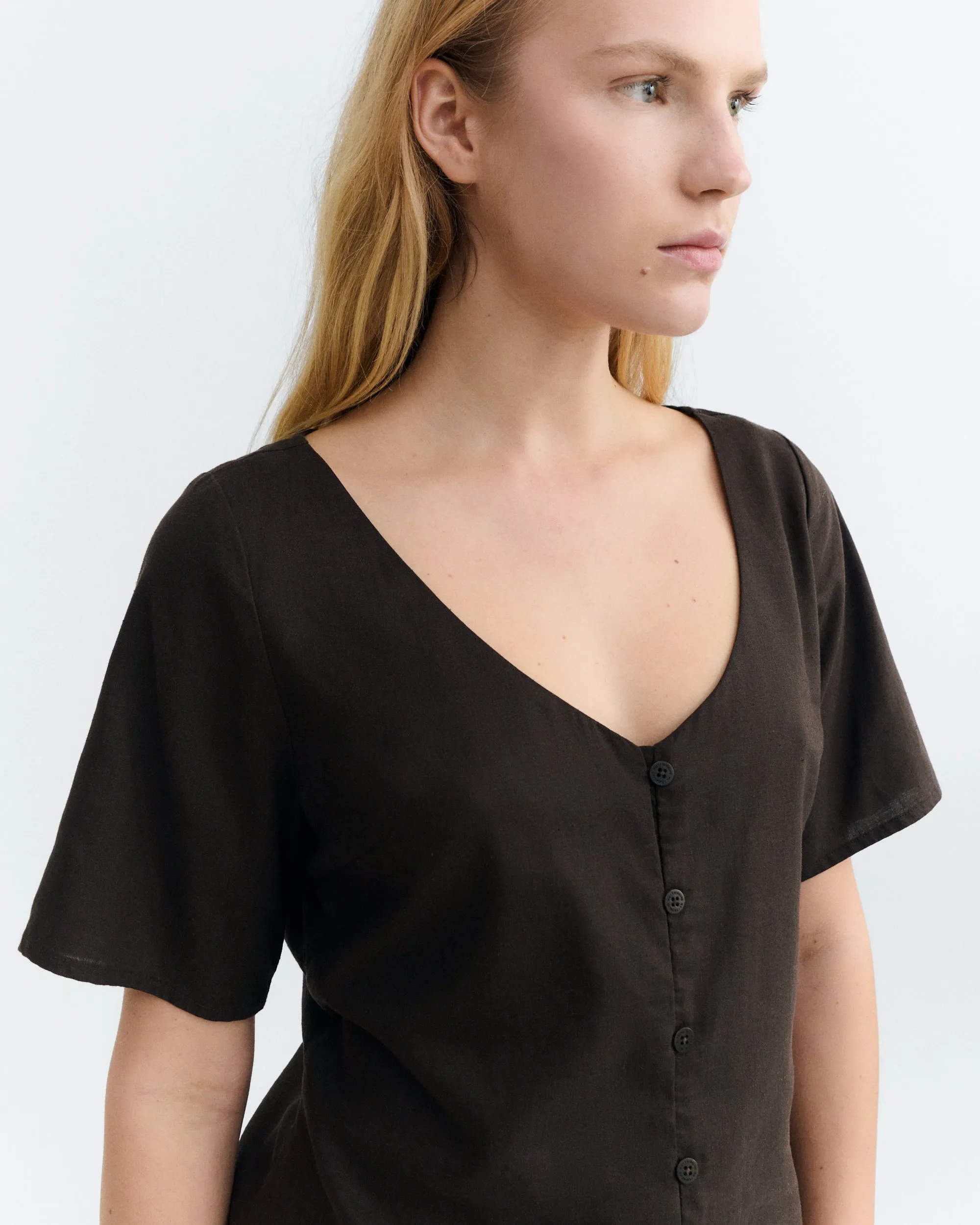 Blusa marrón hemp Leia sold by Thinking Mu product image thumbnail 3
