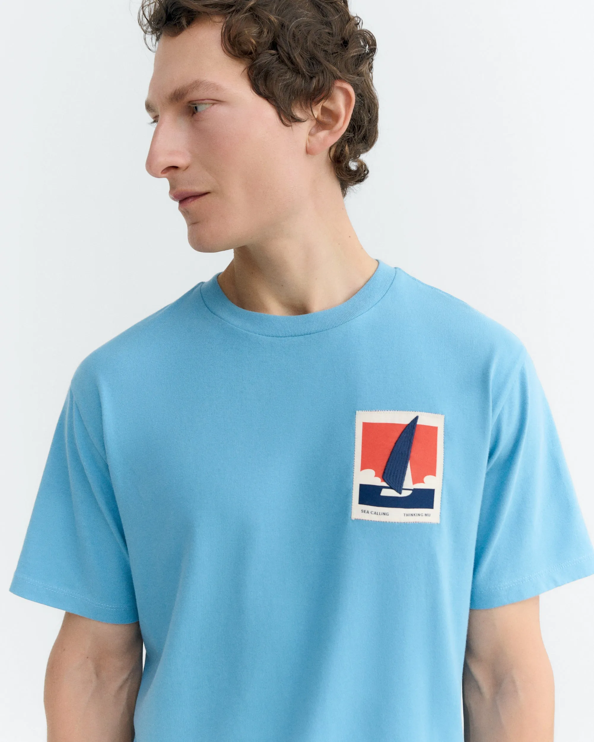 Camiseta azul patched optimist Zach sold by Thinking Mu product image thumbnail 3