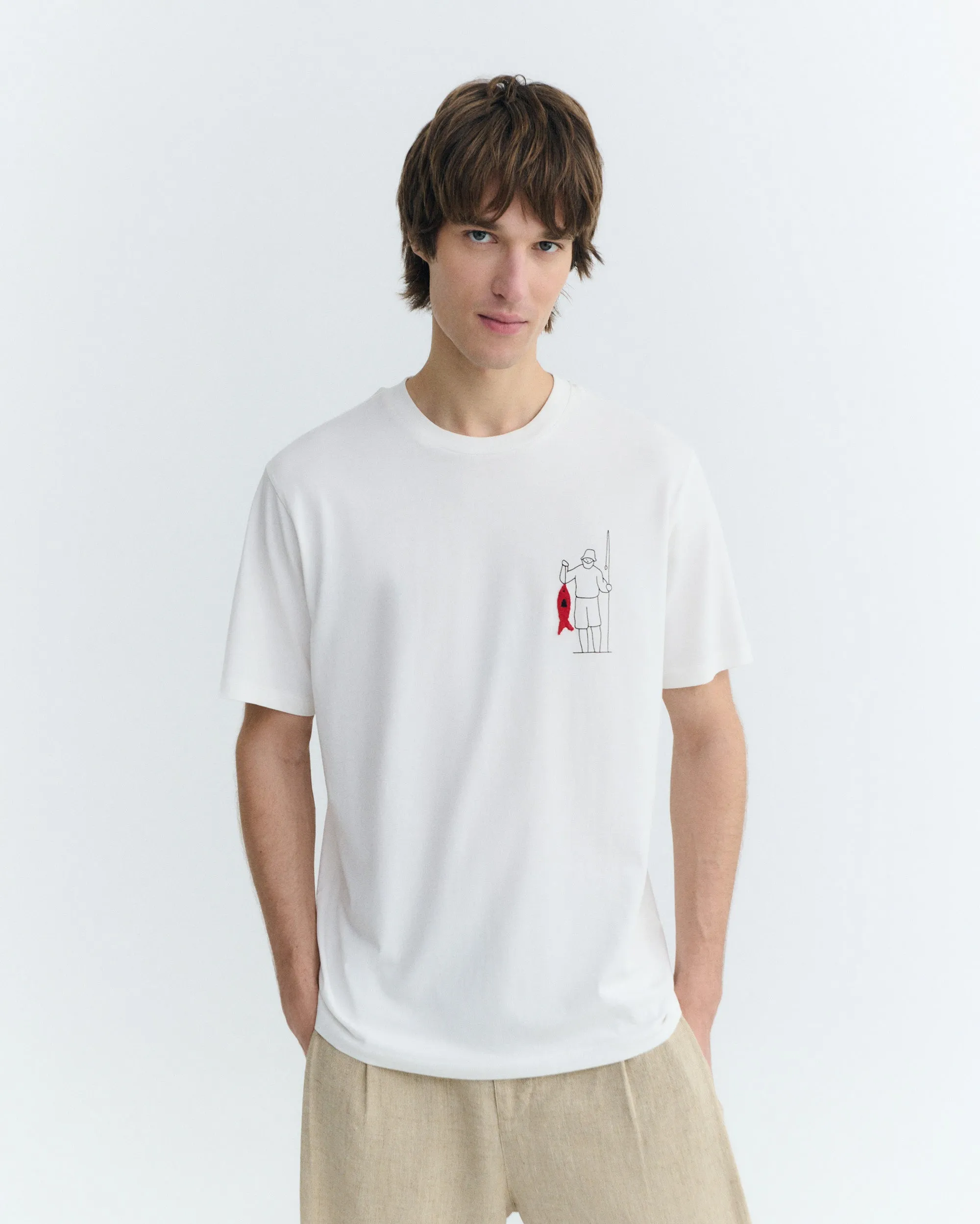 Camiseta bordada fisherman Zach sold by Thinking Mu product image thumbnail 4