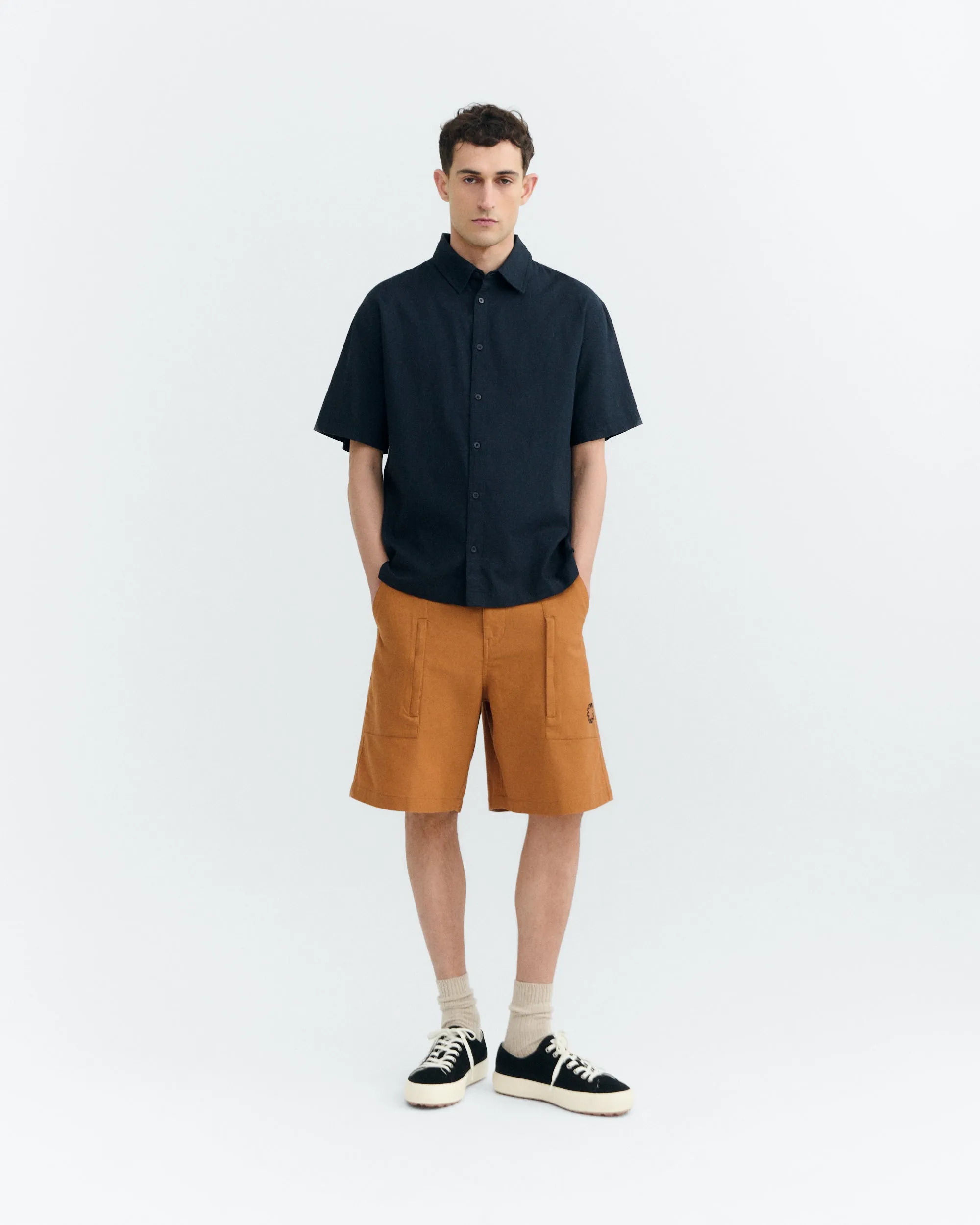 Camisa oversize bordada a mano fish Kurtis sold by Thinking Mu