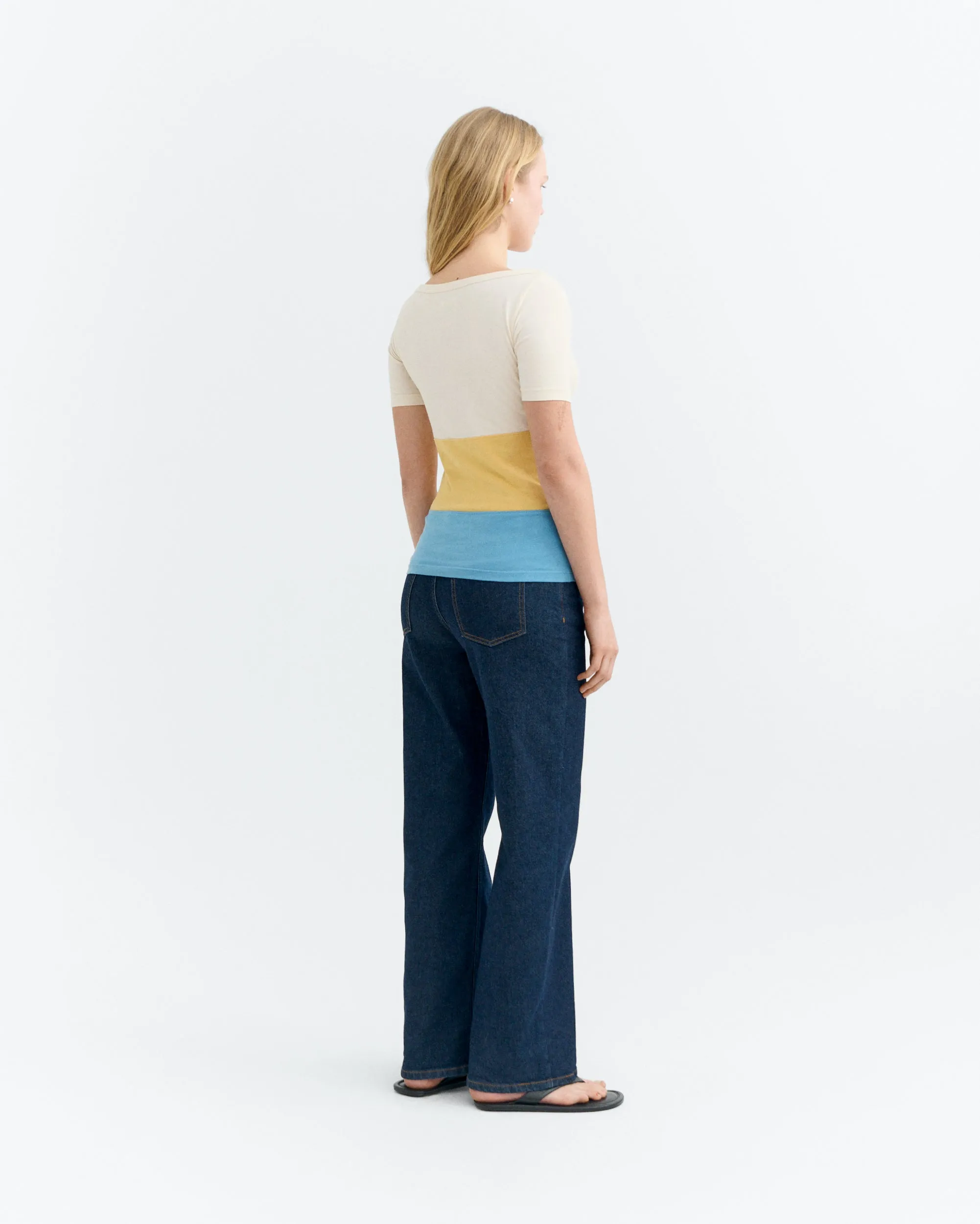 Camiseta slim rayas amarilla y azul Zura sold by Thinking Mu product image thumbnail 4
