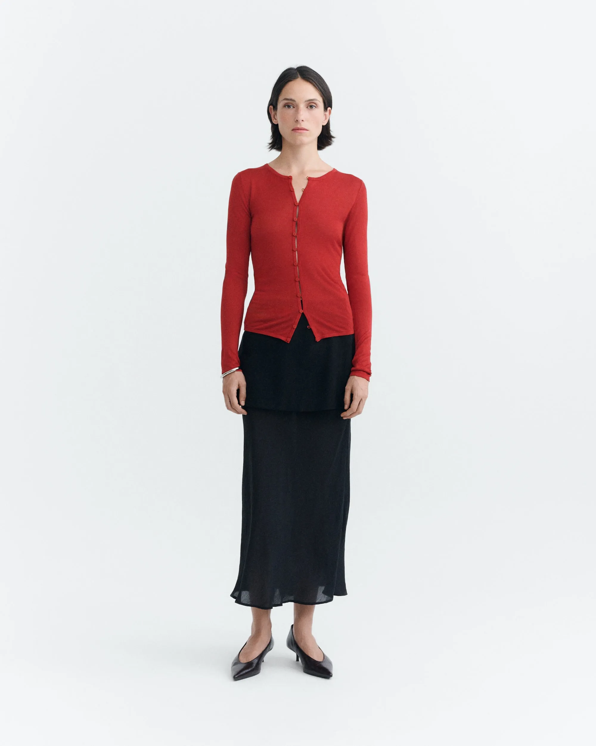 Cardigan punto rojo transparente Manon sold by Thinking Mu product image thumbnail 3