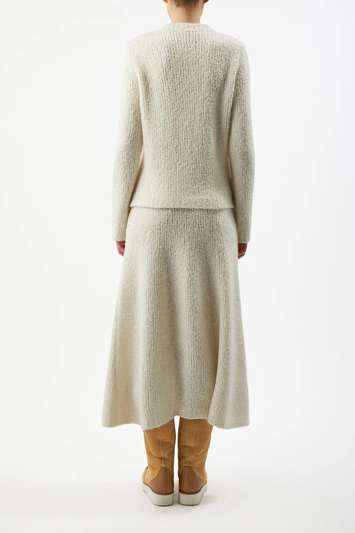 Pablo Knit Midi Skirt in Ivory Cashmere Silk Boucle sold by Gabriela Hearst product image thumbnail 5