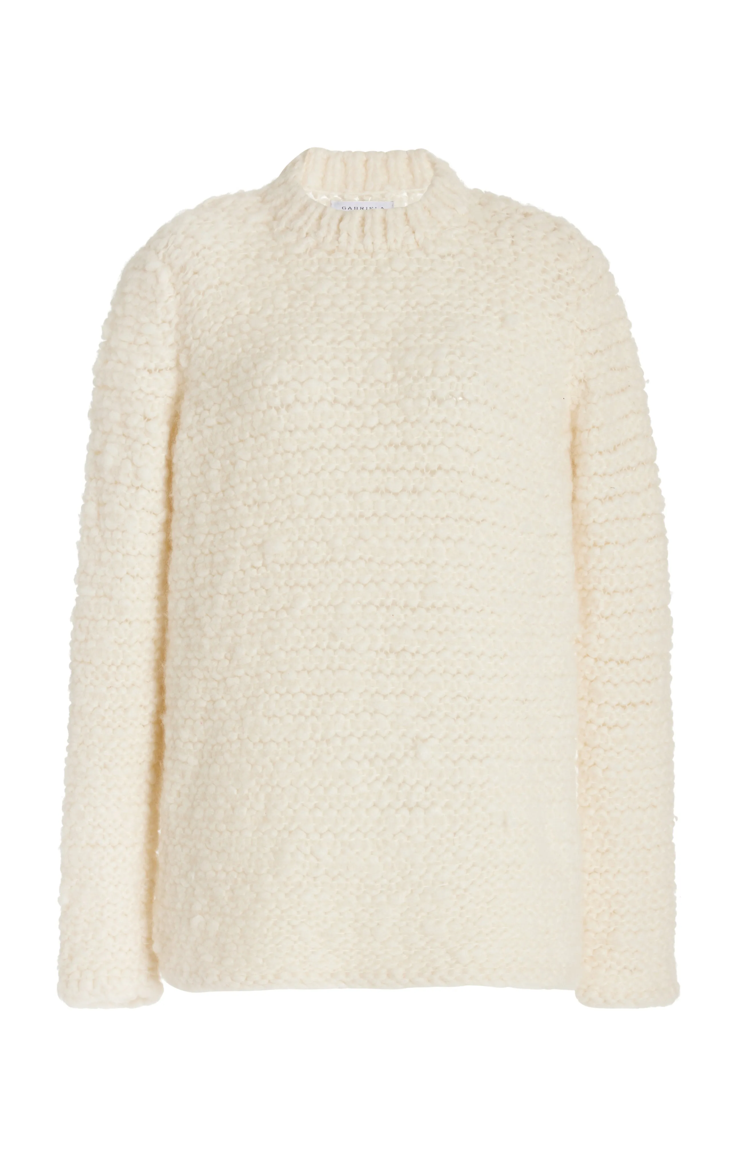 Larenzo Knit Sweater in Ivory Welfat Cashmere sold by Gabriela Hearst