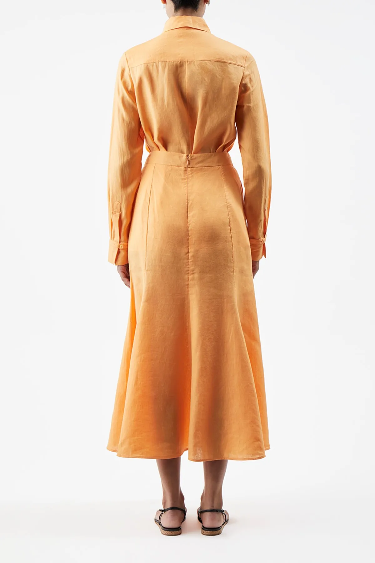 Cruz Shirt in Fluorescent Orange Aloe Linen sold by Gabriela Hearst product image thumbnail 4