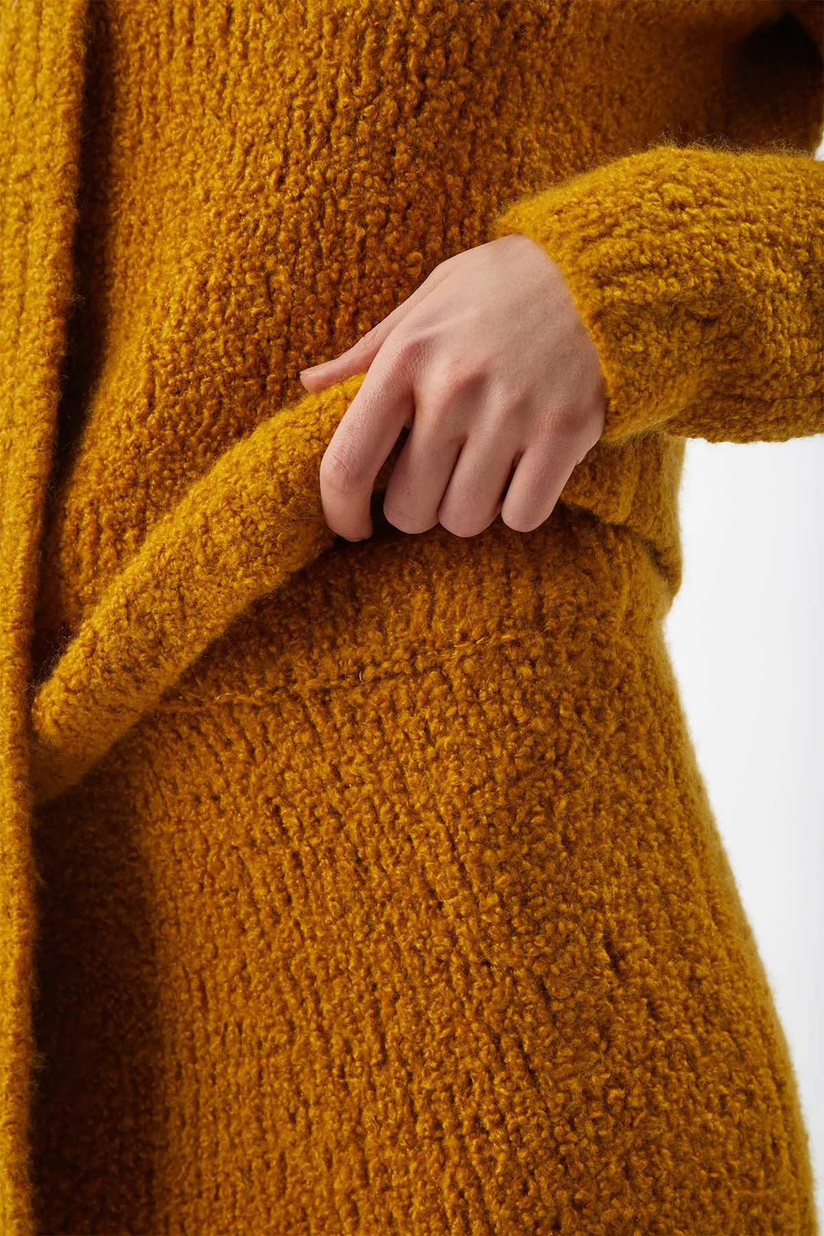 Pablo Knit Skirt in Saffron Cashmere Boucle sold by Gabriela Hearst product image thumbnail 5