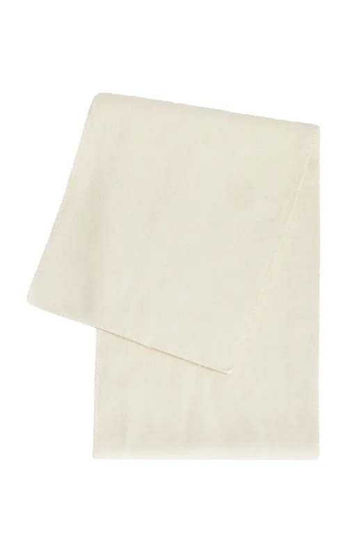 Zora Scarf in Ivory Cashmere Felt with Blanket Stitch sold by Gabriela Hearst