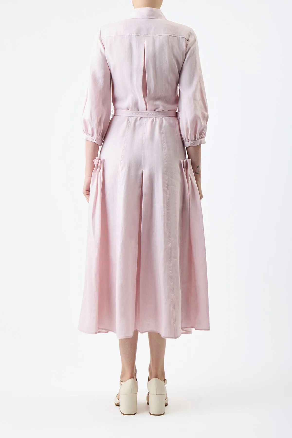 Woodward Dress in Blush Aloe Linen sold by Gabriela Hearst product image thumbnail 4