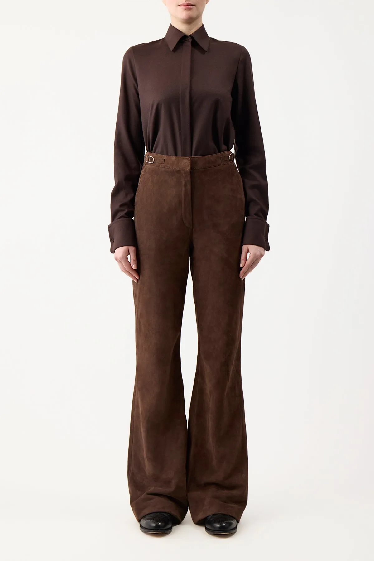 Vesta Pant in Chocolate Suede sold by Gabriela Hearst product image thumbnail 3