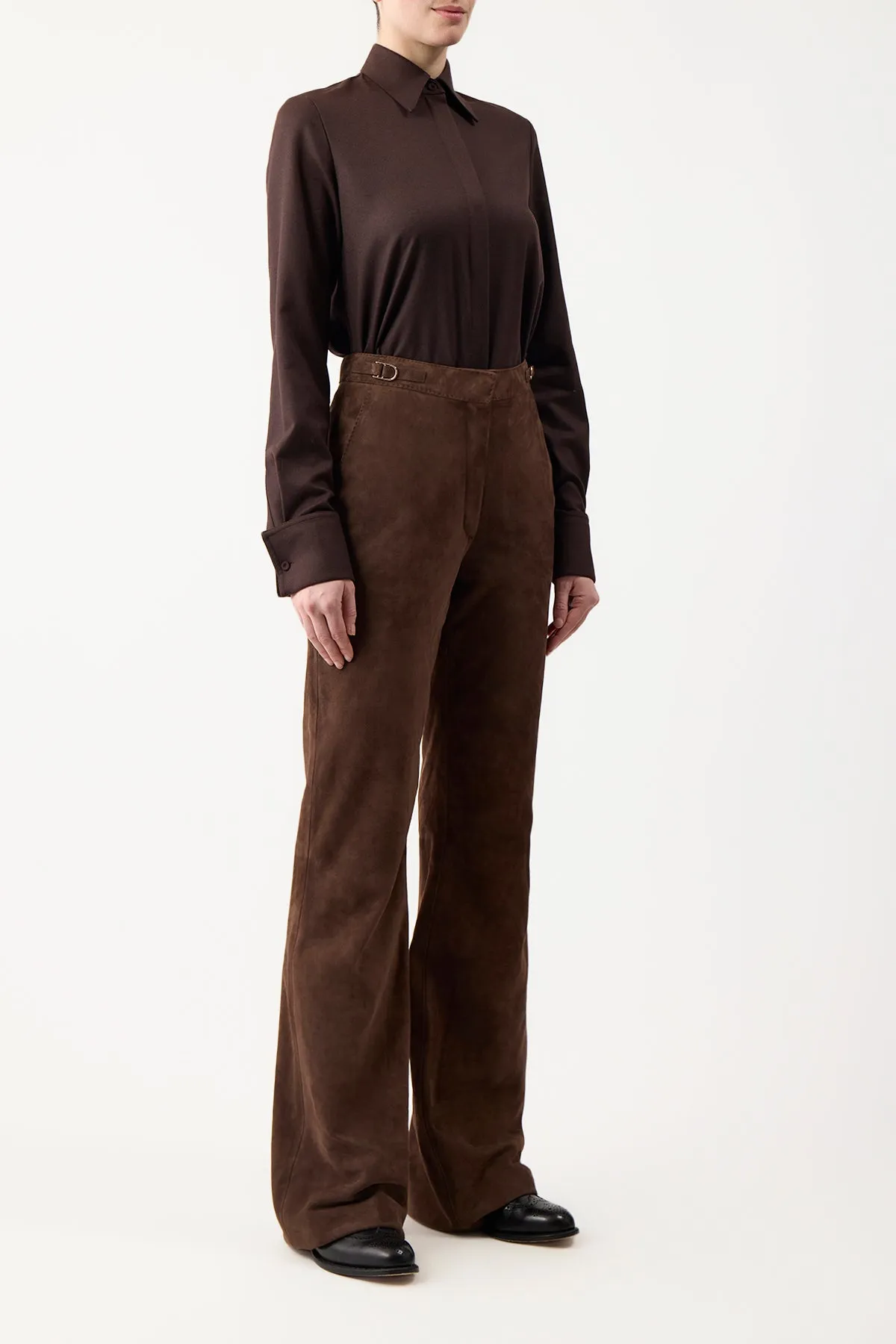 Vesta Pant in Chocolate Suede sold by Gabriela Hearst product image thumbnail 4