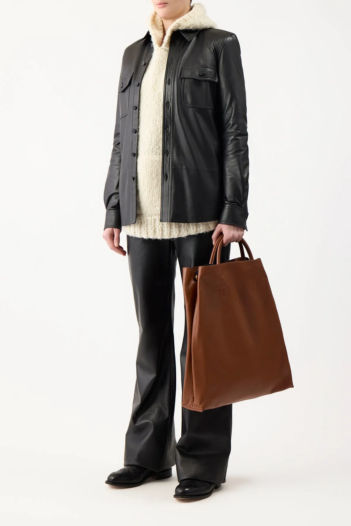 Vesta Pant in Black Nappa Leather sold by Gabriela Hearst product image thumbnail 4