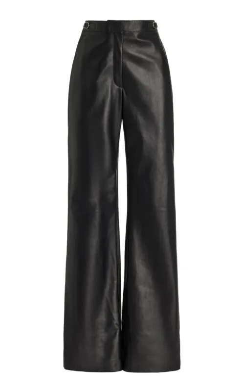 Vesta Pant in Black Nappa Leather sold by Gabriela Hearst