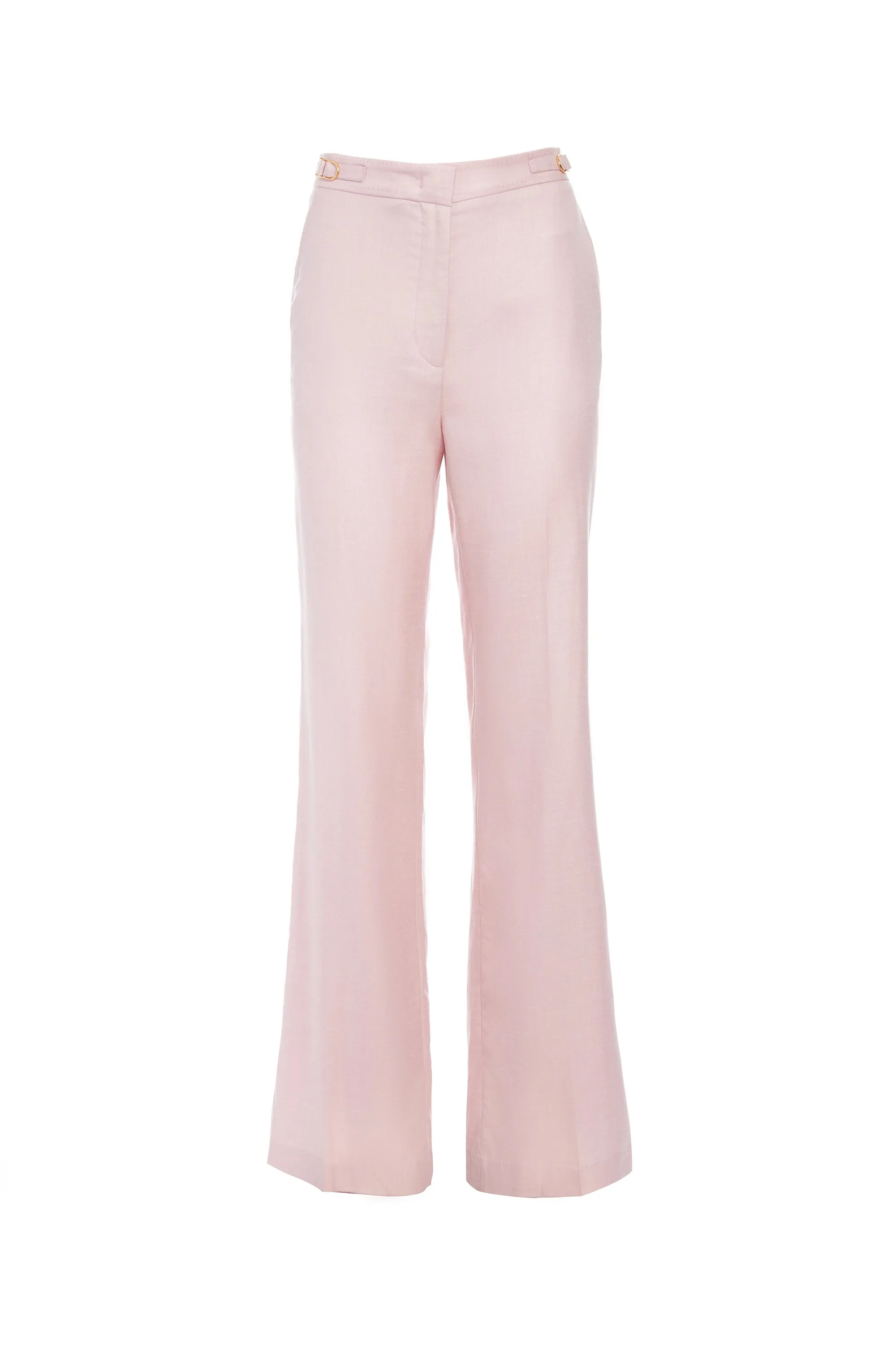 Vesta Pant in Blush Virgin Wool and Silk Linen Twill sold by Gabriela Hearst