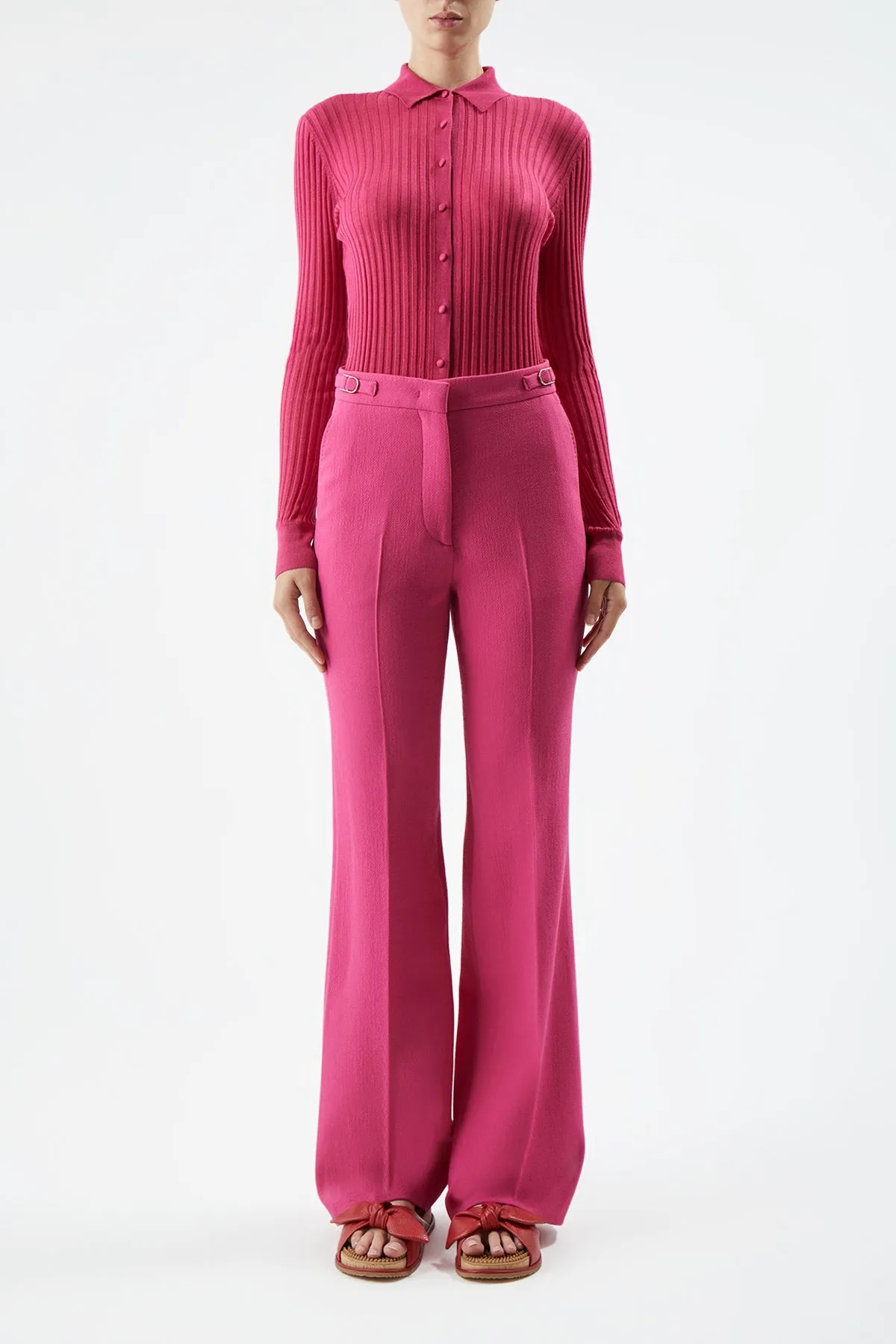 Vesta Pant in Fuchsia Virgin Wool Crepe sold by Gabriela Hearst product image thumbnail 3