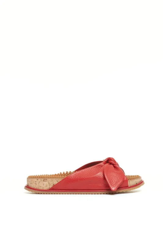Virgil Reflexology Slide in Rust Nappa Leather sold by Gabriela Hearst
