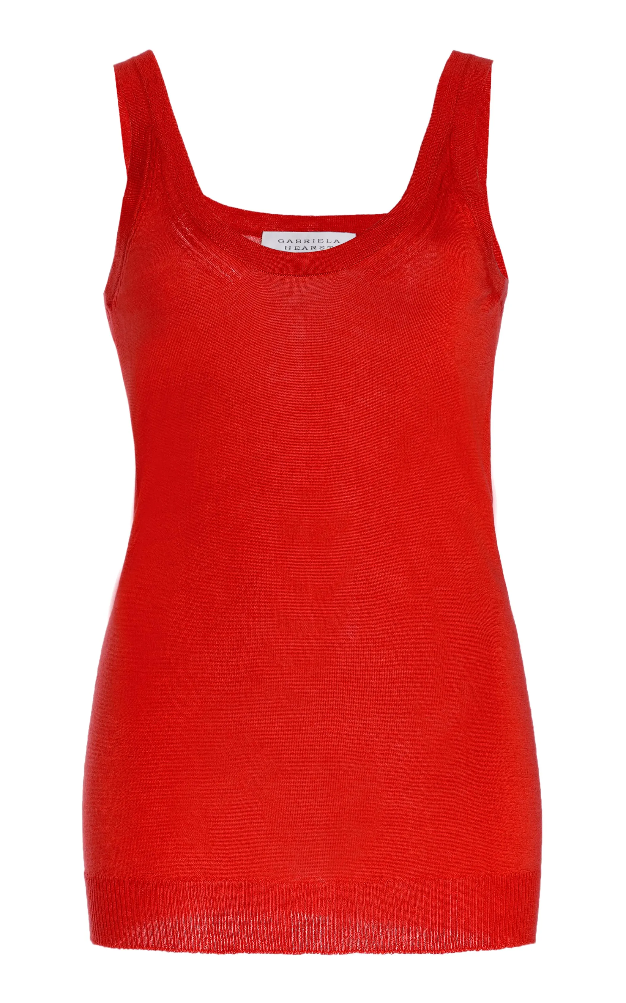 Toby Knit Tank Top in Red Topaz Cashmere Silk sold by Gabriela Hearst