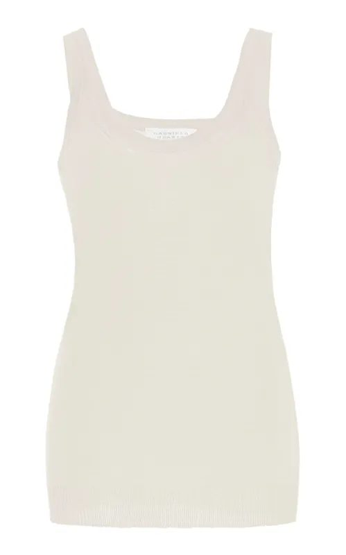 Toby Knit Tank Top in Ivory Cashmere Silk sold by Gabriela Hearst