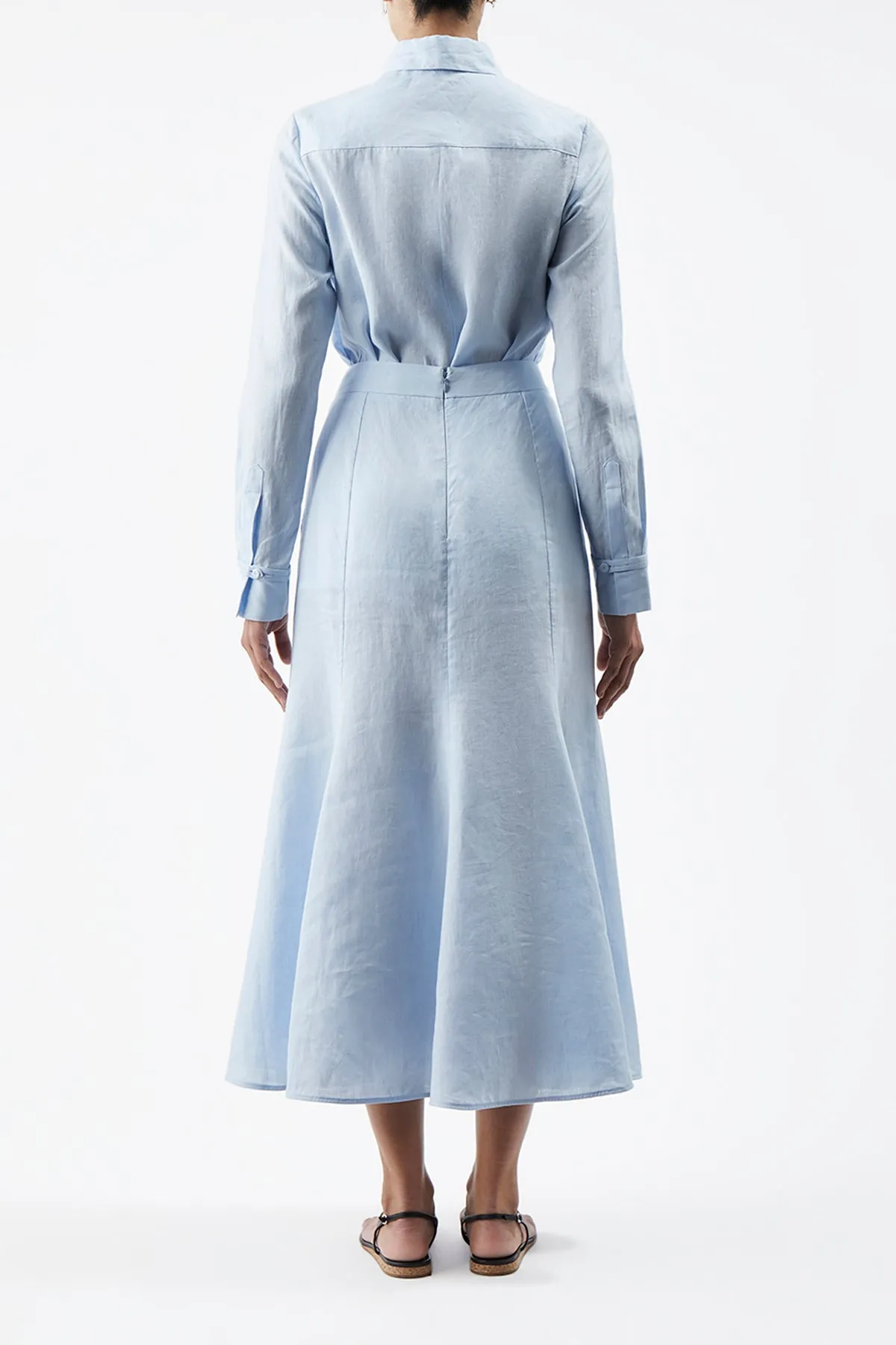 Tate Skirt in Light Blue Aloe Linen sold by Gabriela Hearst product image thumbnail 4