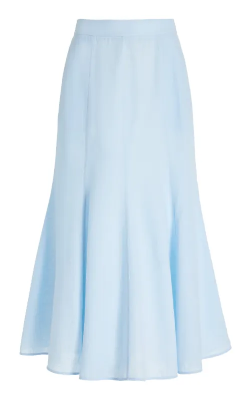Tate Skirt in Light Blue Aloe Linen sold by Gabriela Hearst