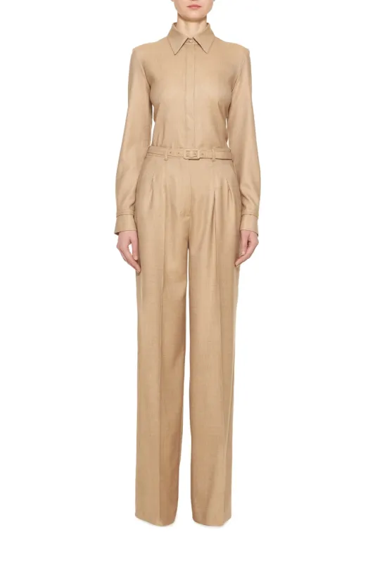 Vargas Pant in Camel Wool Cashmere sold by Gabriela Hearst