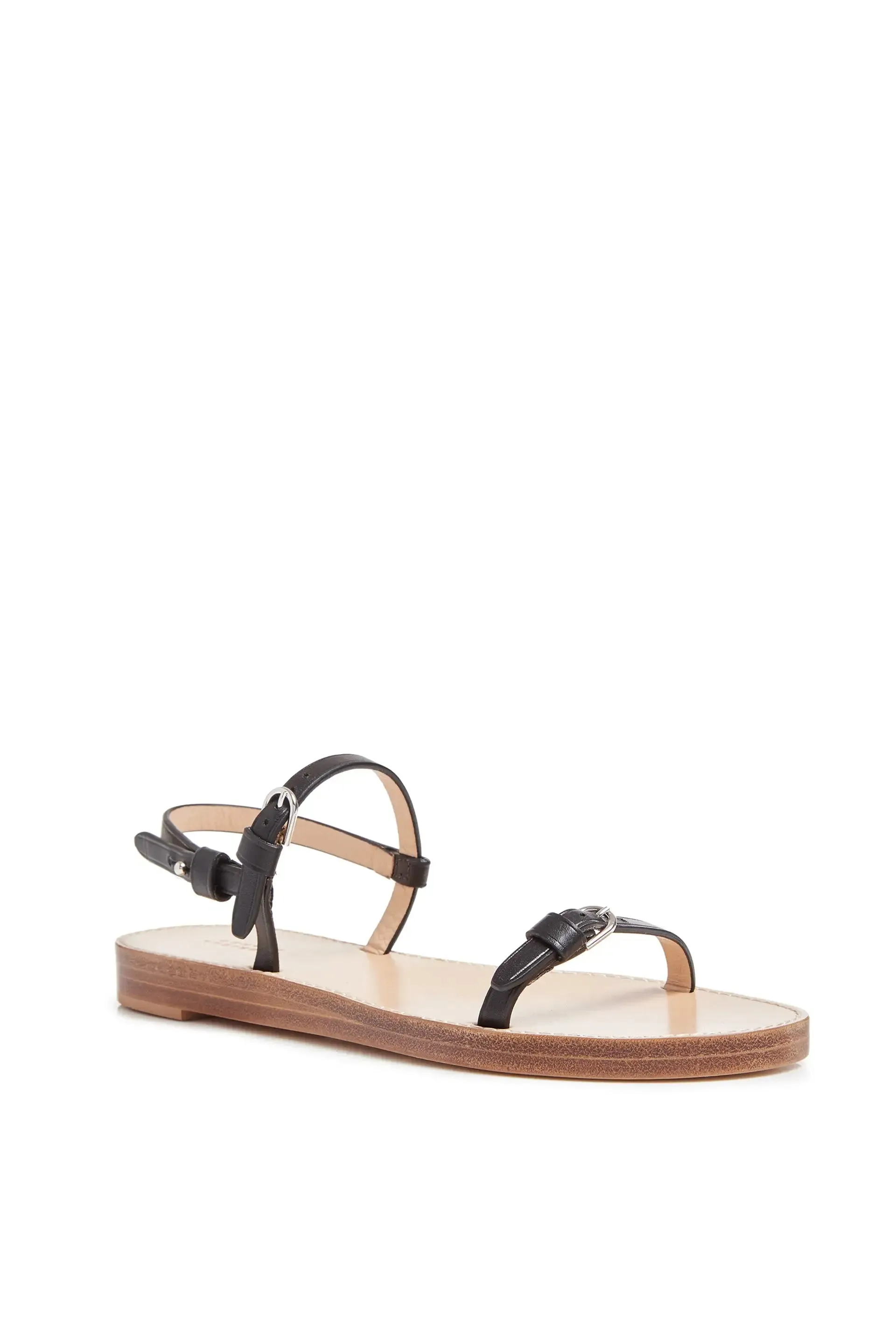 Steward Flat Sandal in Black Leather sold by Gabriela Hearst product image thumbnail 2