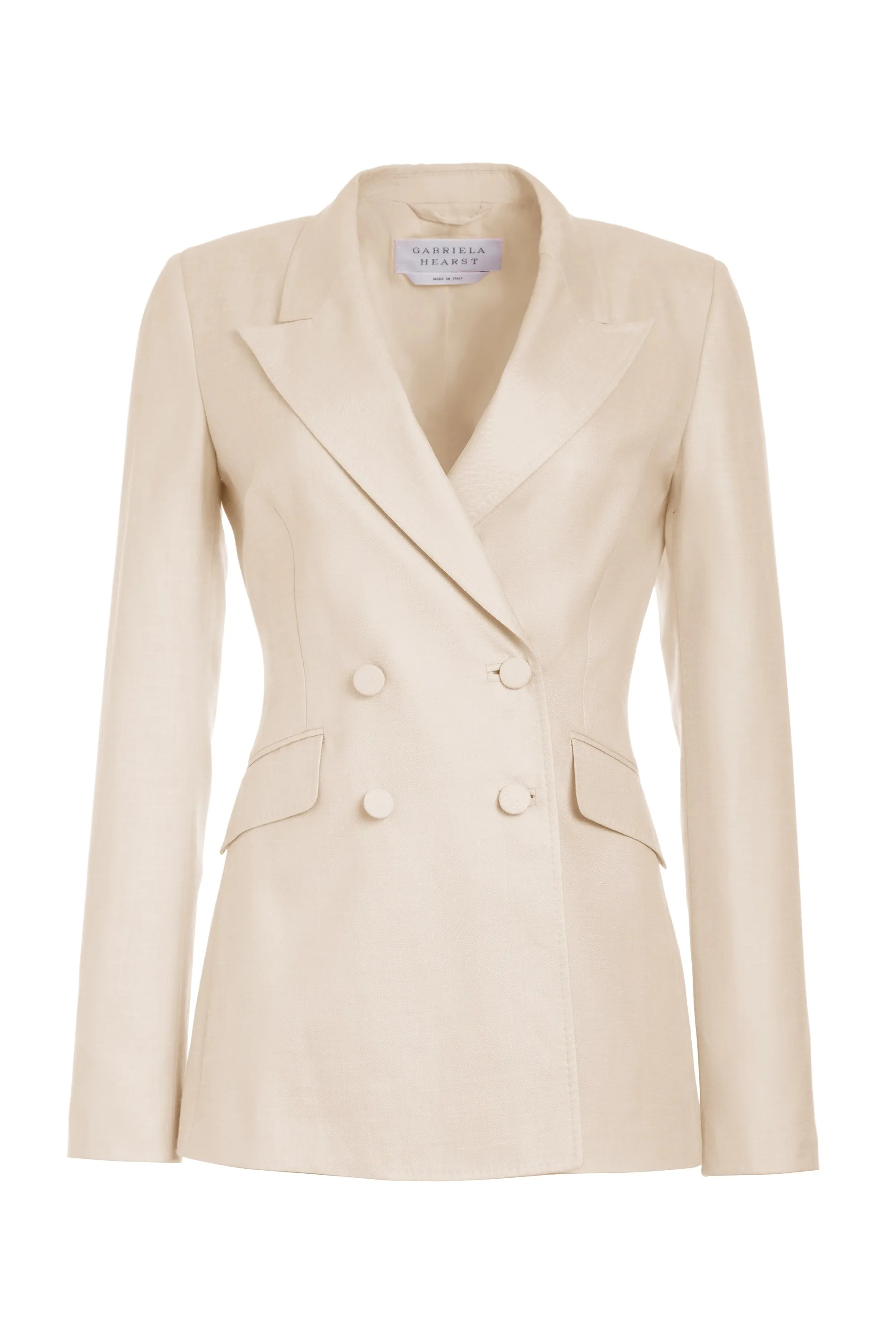 Stephanie Blazer in Oatmeal Virgin Wool and Silk Linen Twill sold by Gabriela Hearst