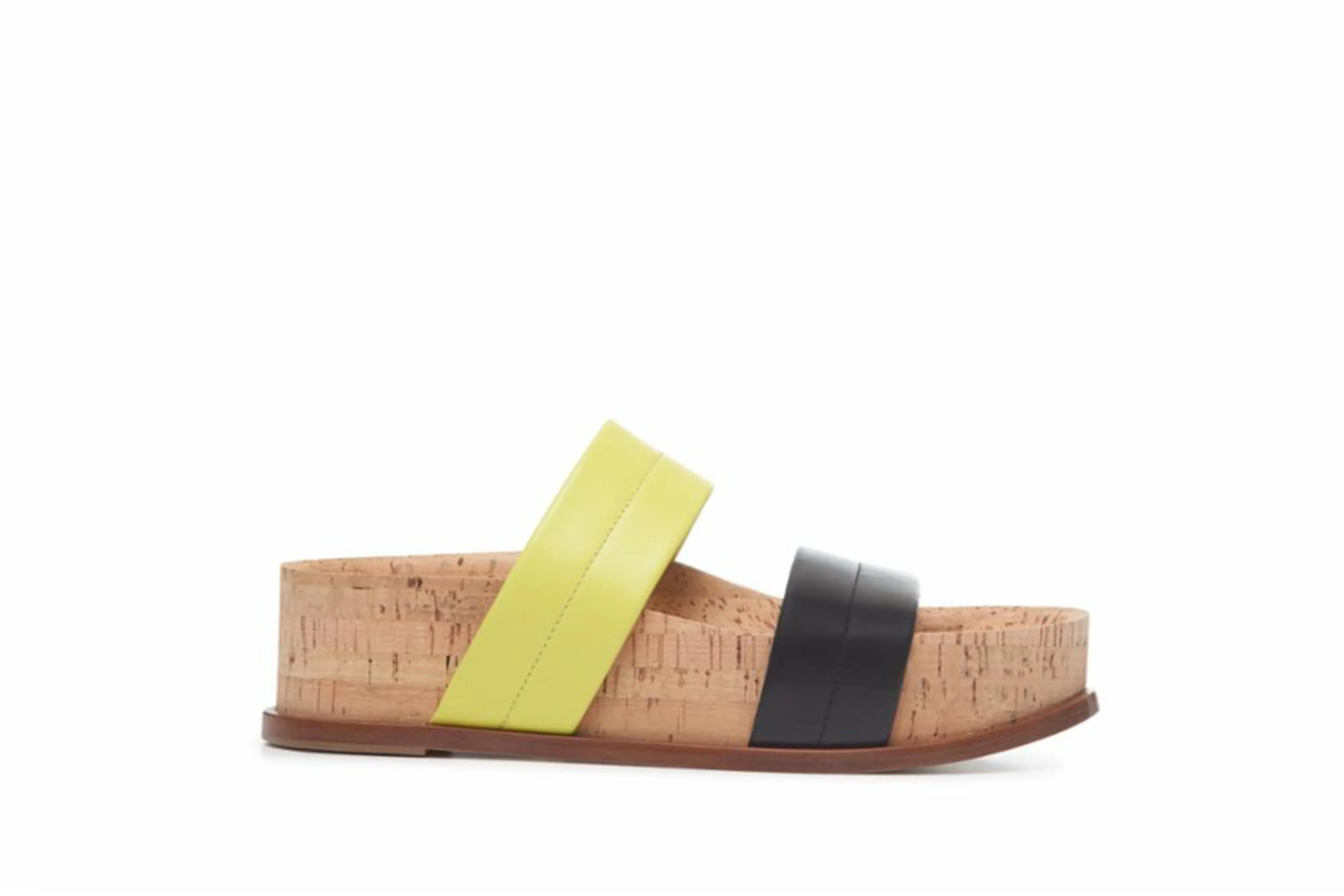 Striker Platform Sandal in Black & Lime Nappa Leather sold by Gabriela Hearst product image thumbnail 2