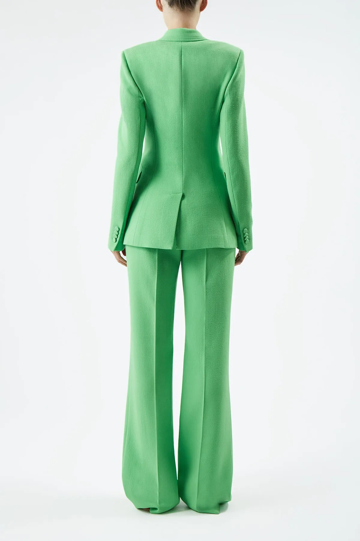 Stephanie Blazer in Fluorescent Green Virgin Wool Crepe sold by Gabriela Hearst product image thumbnail 4