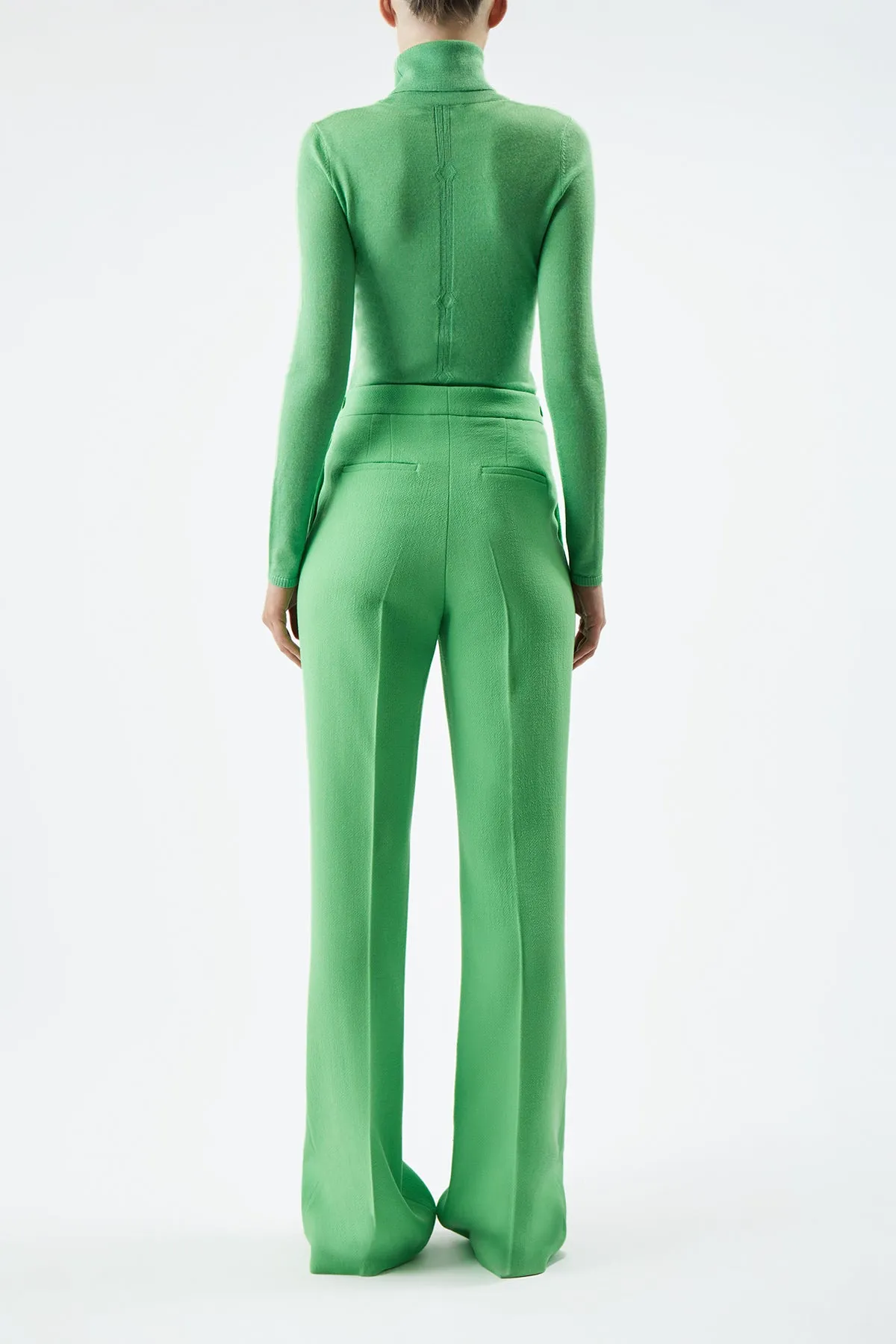 Steinem Knit Turtleneck in Fluorescent Green Cashmere Silk sold by Gabriela Hearst product image thumbnail 4
