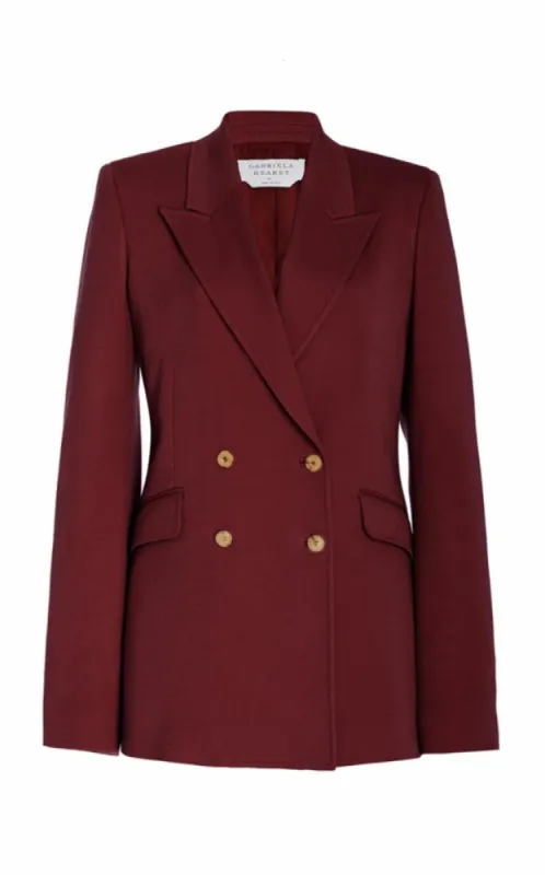 Stephanie Blazer in Burgundy Wool sold by Gabriela Hearst