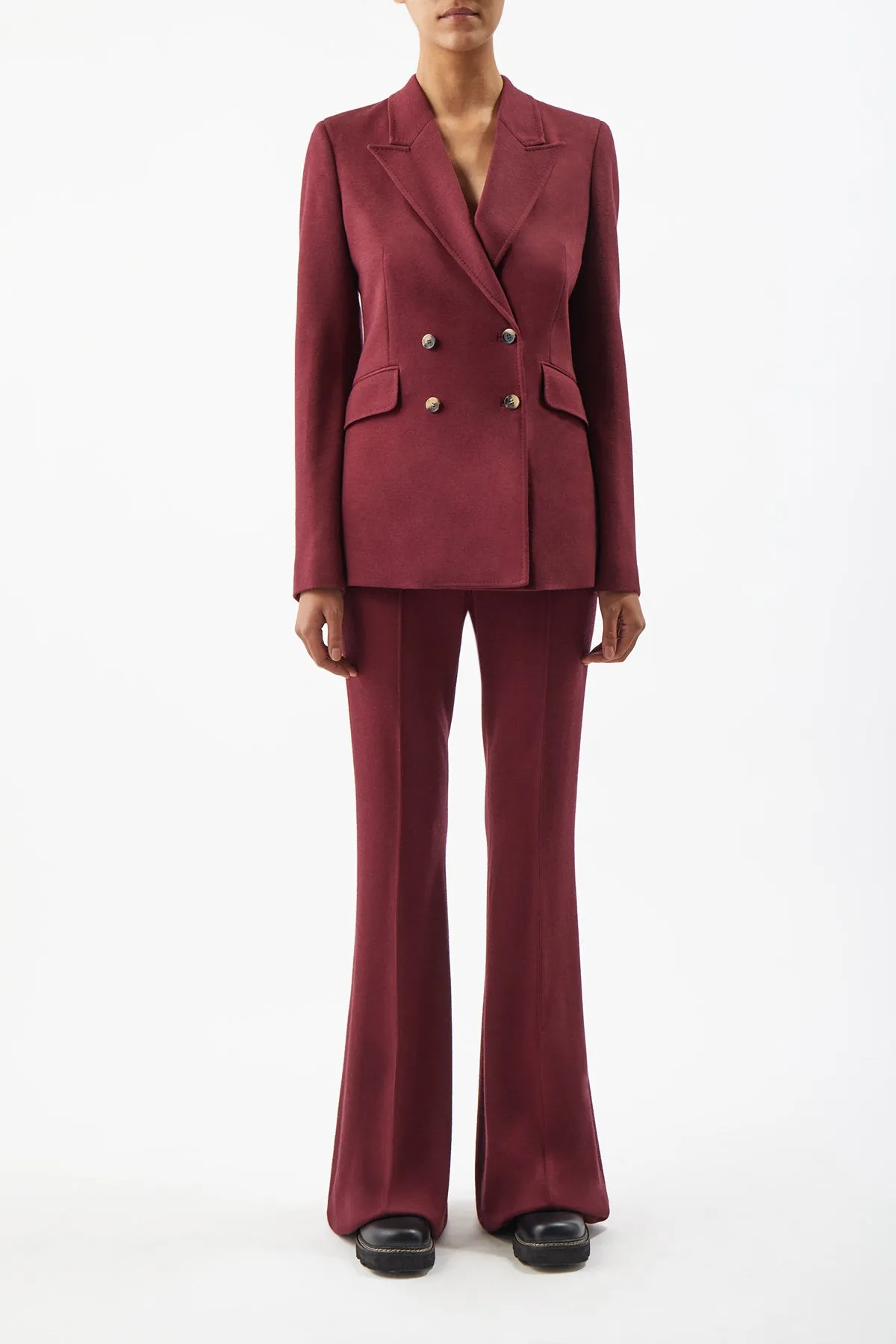 Stephanie Blazer in Burgundy Wool sold by Gabriela Hearst product image thumbnail 2