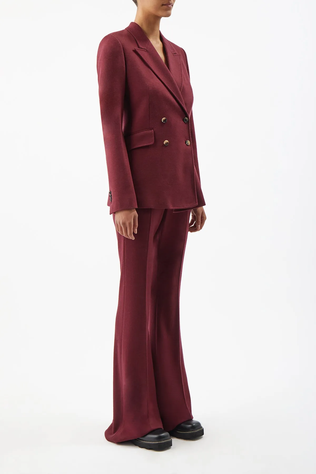Stephanie Blazer in Burgundy Wool sold by Gabriela Hearst product image thumbnail 3