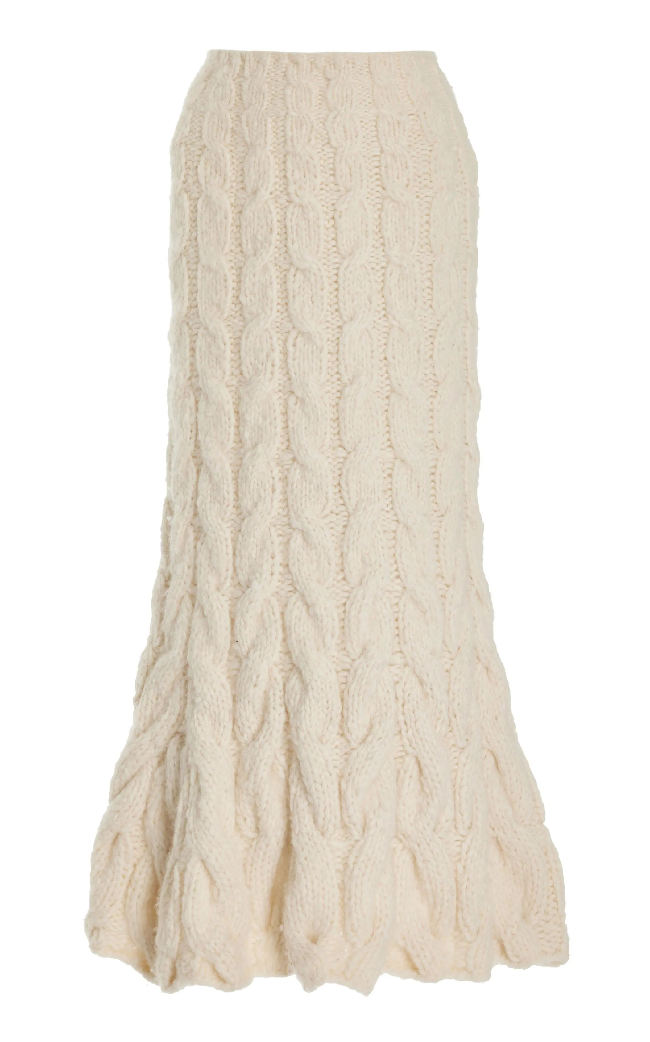Sienna Knit Maxi Skirt in Ivory Welfat Cashmere sold by Gabriela Hearst
