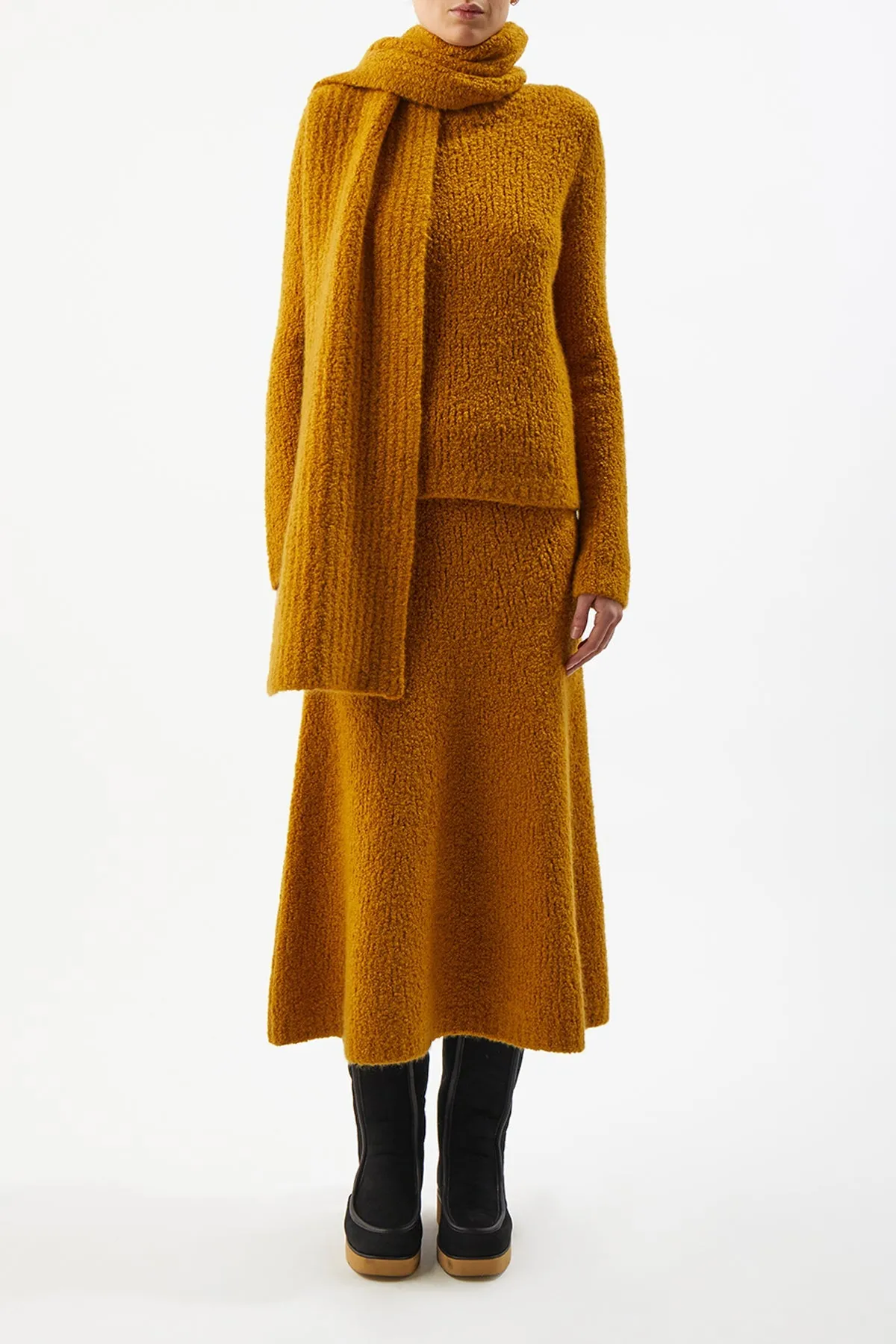 Ruben Scarf in Saffron Cashmere Boucle sold by Gabriela Hearst product image thumbnail 2