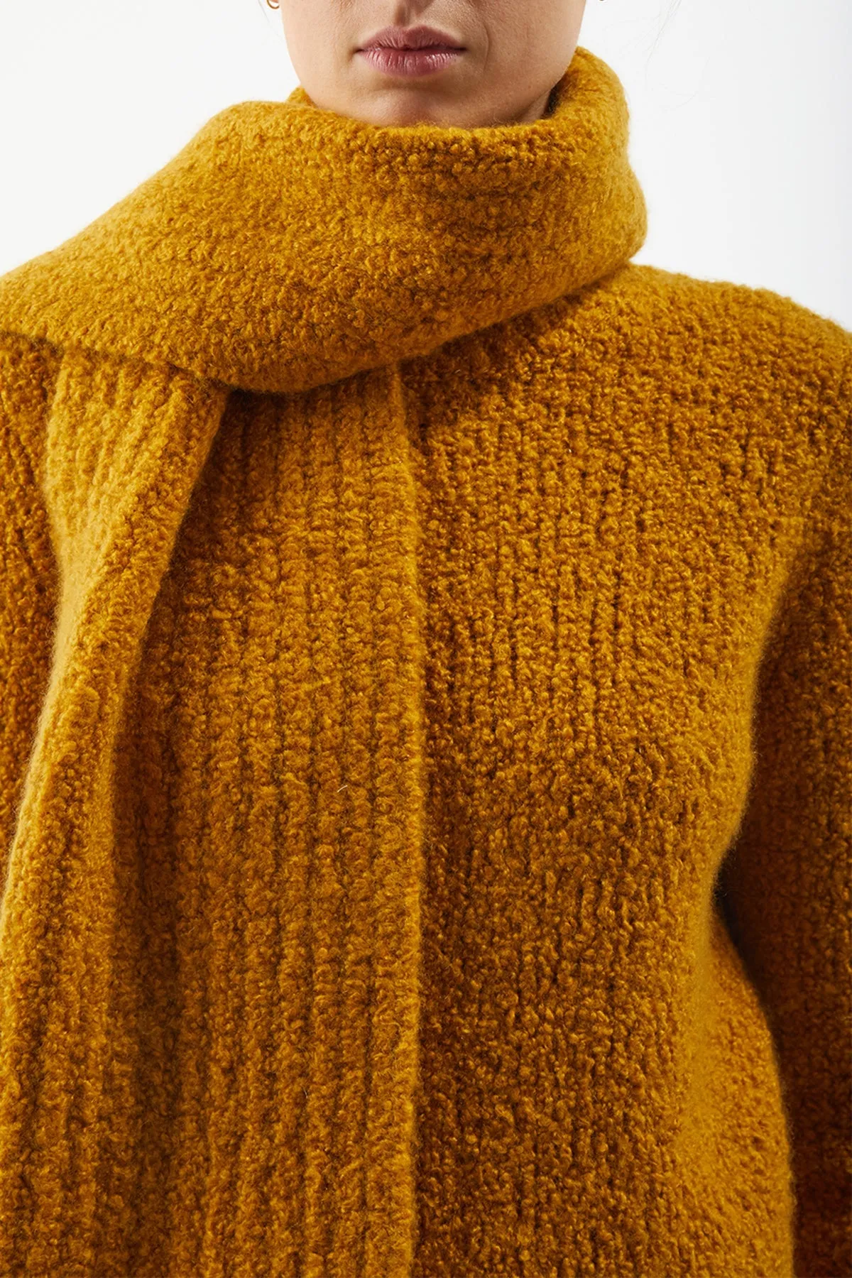 Ruben Scarf in Saffron Cashmere Boucle sold by Gabriela Hearst product image thumbnail 3