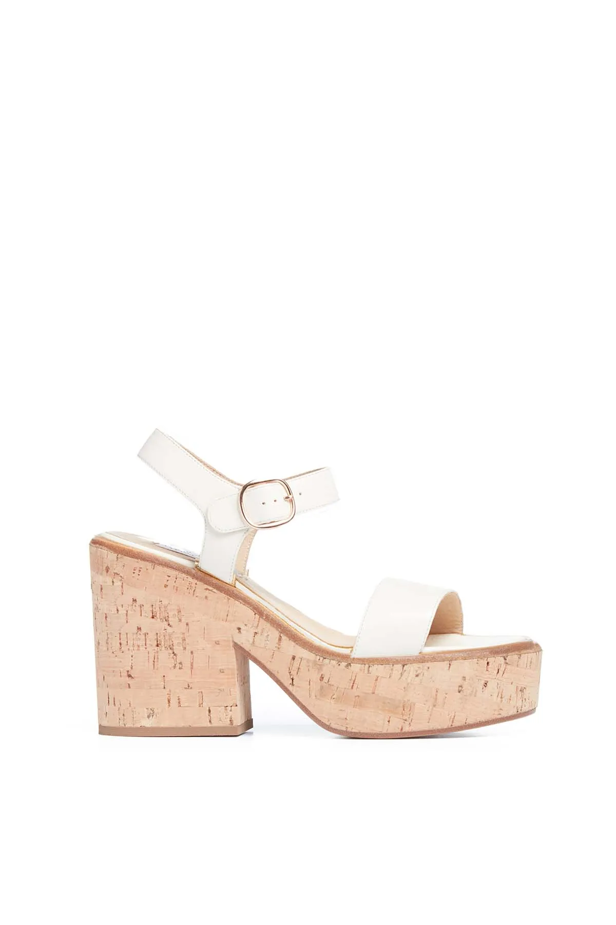 Sardis Platform Sandal in Cream Nappa Leather sold by Gabriela Hearst