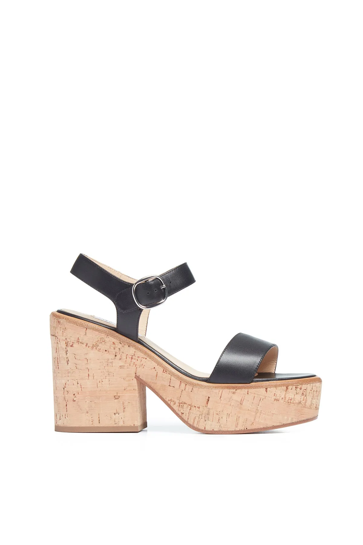 Sardis Platform Sandal in Black Nappa Leather sold by Gabriela Hearst