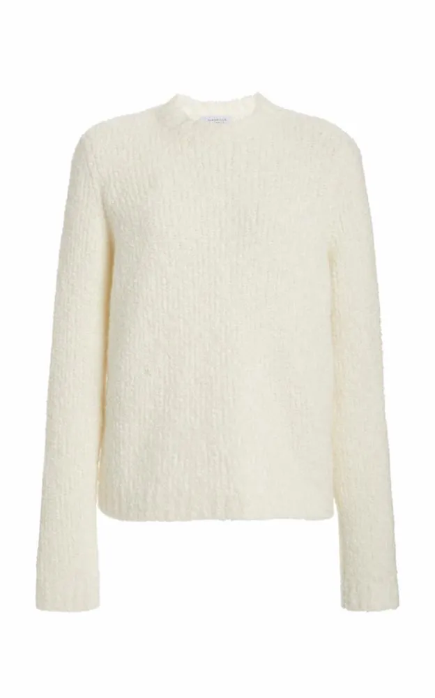 Philippe Knit Sweater in Ivory Cashmere Silk Boucle sold by Gabriela Hearst