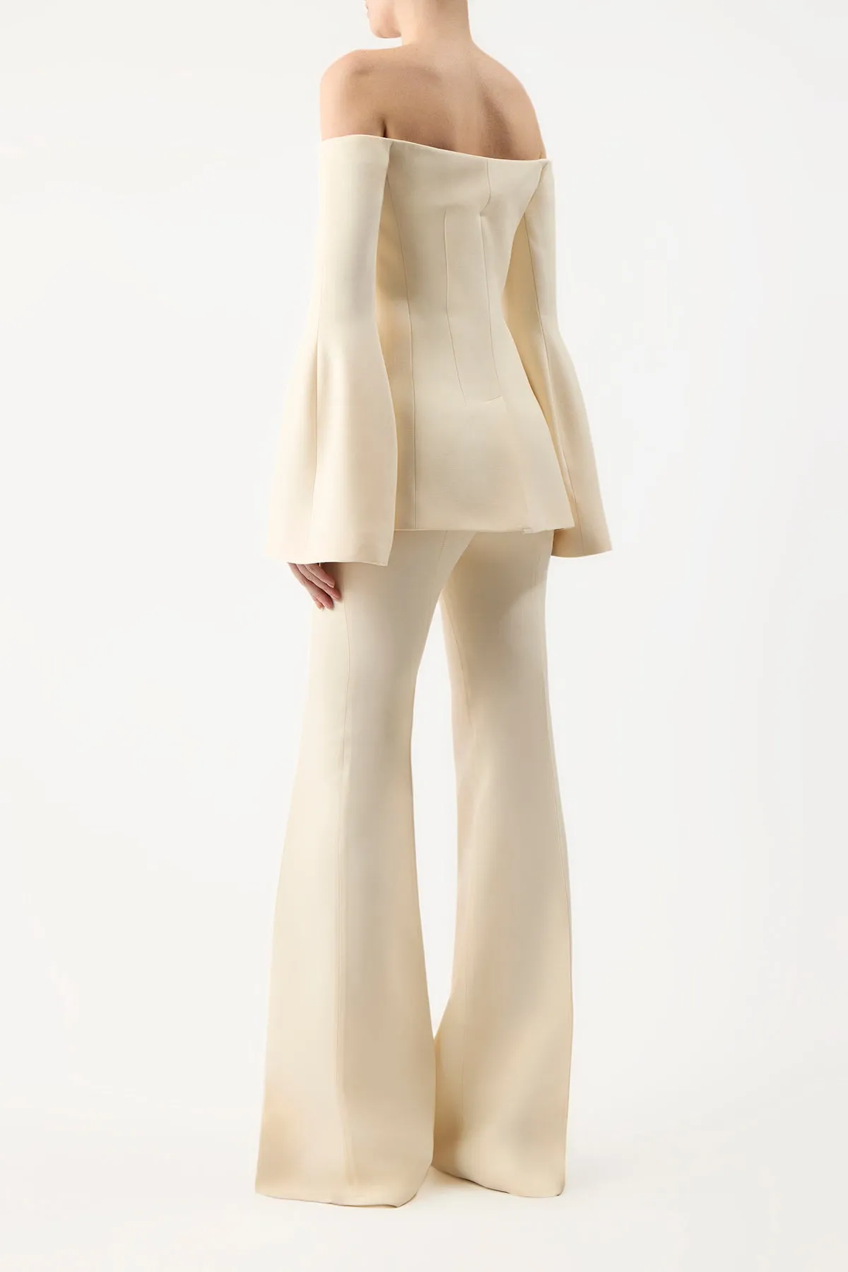 Rhein Pant in Ivory Wool Silk Cady sold by Gabriela Hearst product image thumbnail 4
