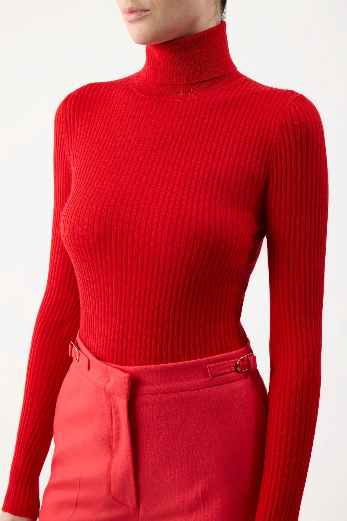 Peppe Knit Turtleneck in Red Topaz Cashmere Silk sold by Gabriela Hearst product image thumbnail 5