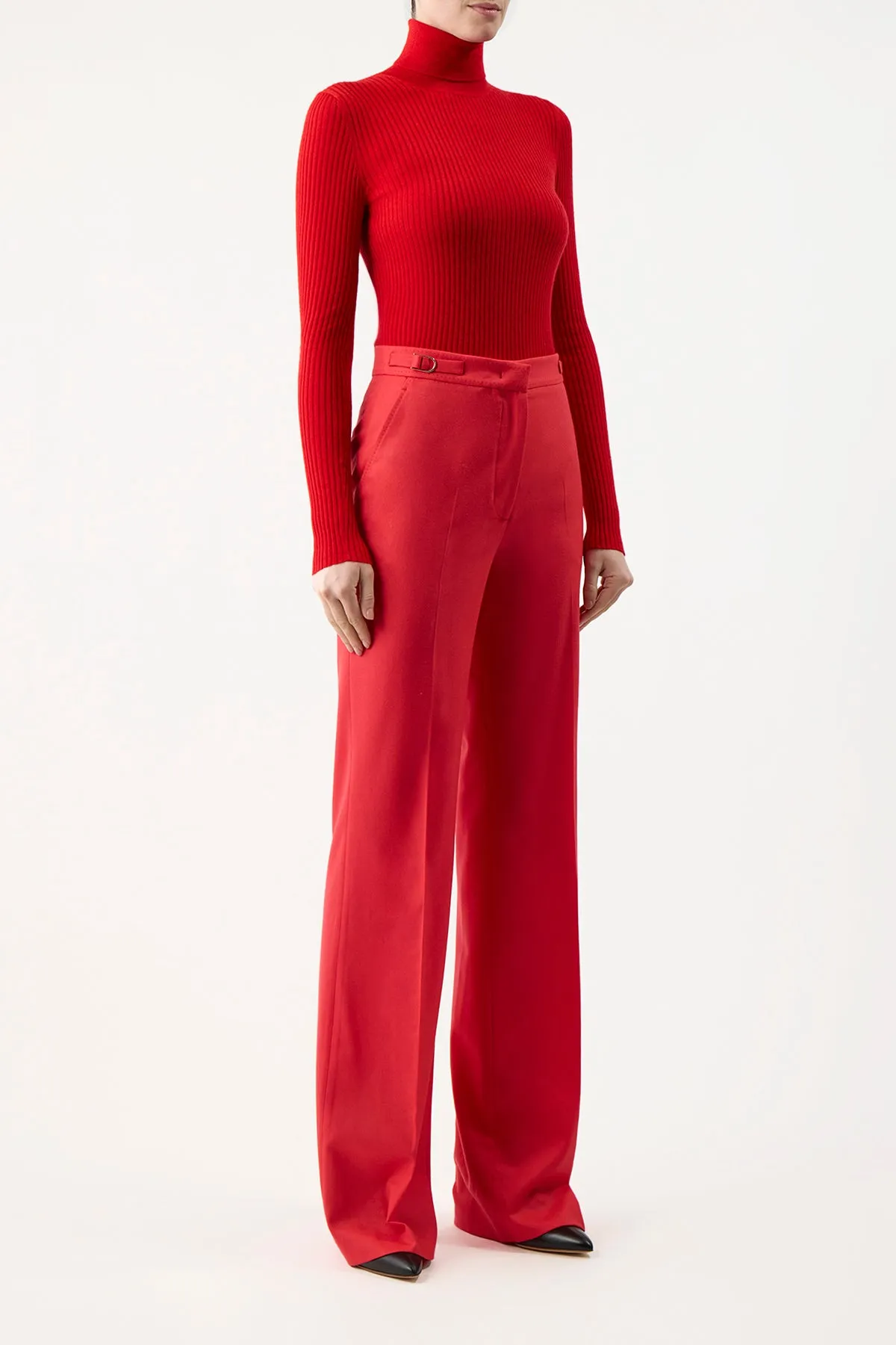 Peppe Knit Turtleneck in Red Topaz Cashmere Silk sold by Gabriela Hearst product image thumbnail 3