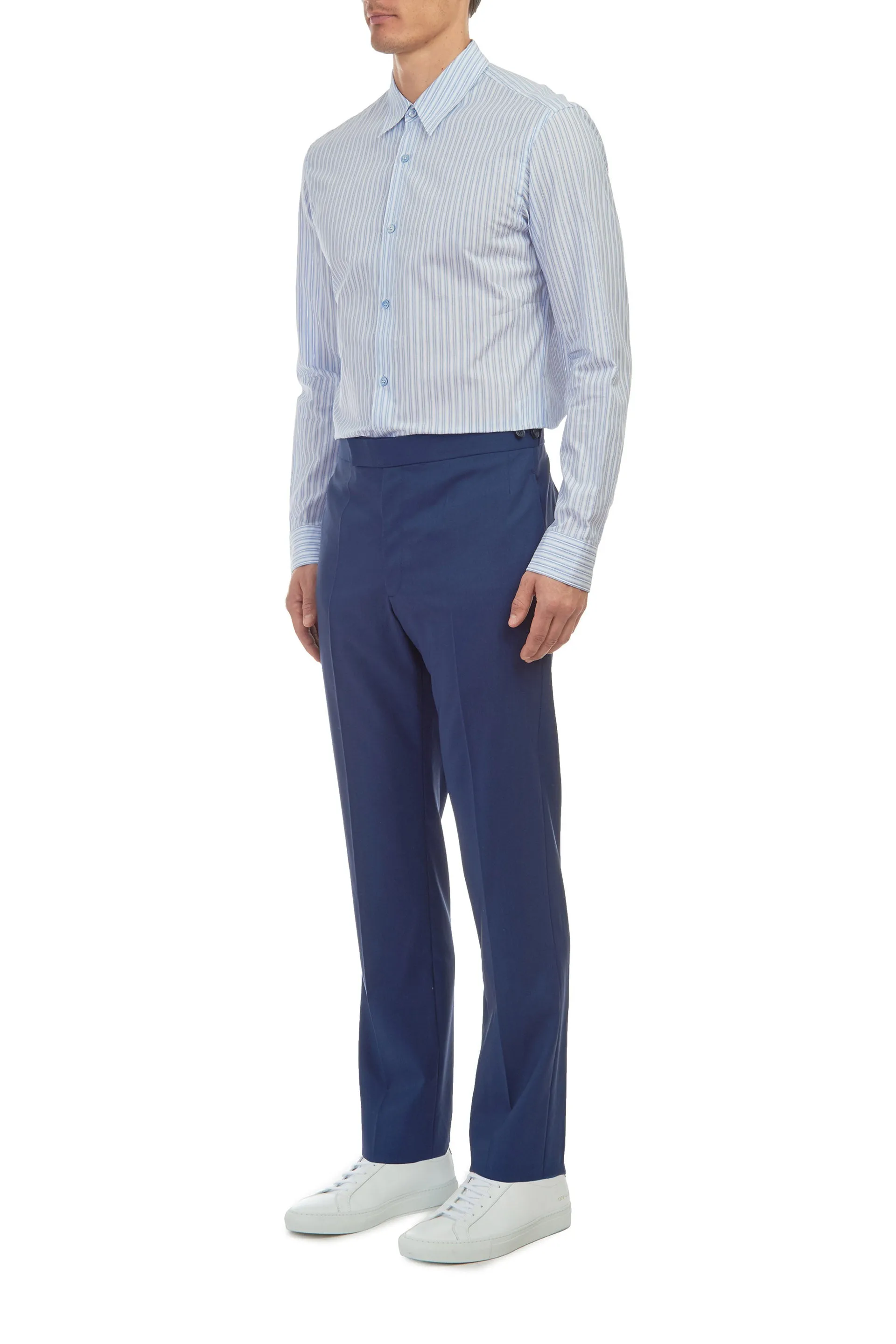 Quevedo Shirt in White & Blue Striped Cotton sold by Gabriela Hearst product image thumbnail 2