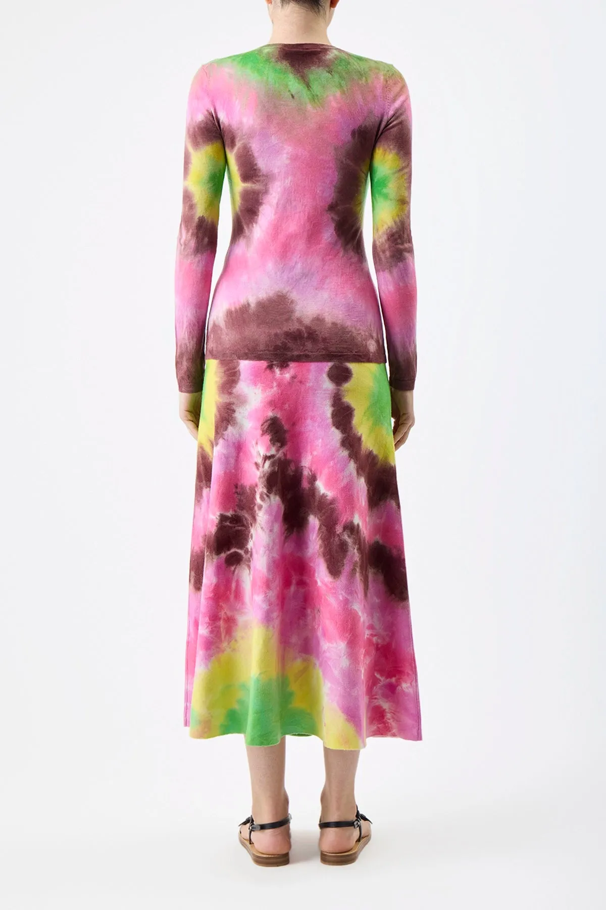 Olive Knit Midi Skirt in Multi Tie Dye Cashmere sold by Gabriela Hearst product image thumbnail 4