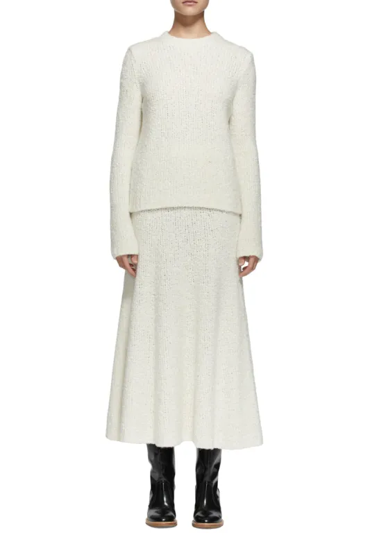 Pablo Skirt in Ivory Cashmere Boucle sold by Gabriela Hearst