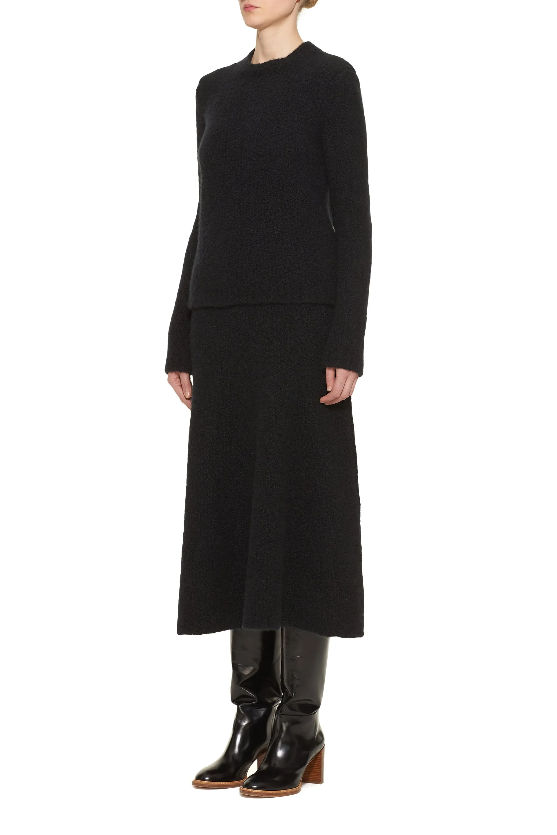 Pablo Knit Skirt in Black Cashmere Boucle sold by Gabriela Hearst product image thumbnail 4