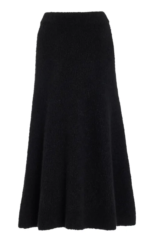 Pablo Knit Skirt in Black Cashmere Boucle sold by Gabriela Hearst