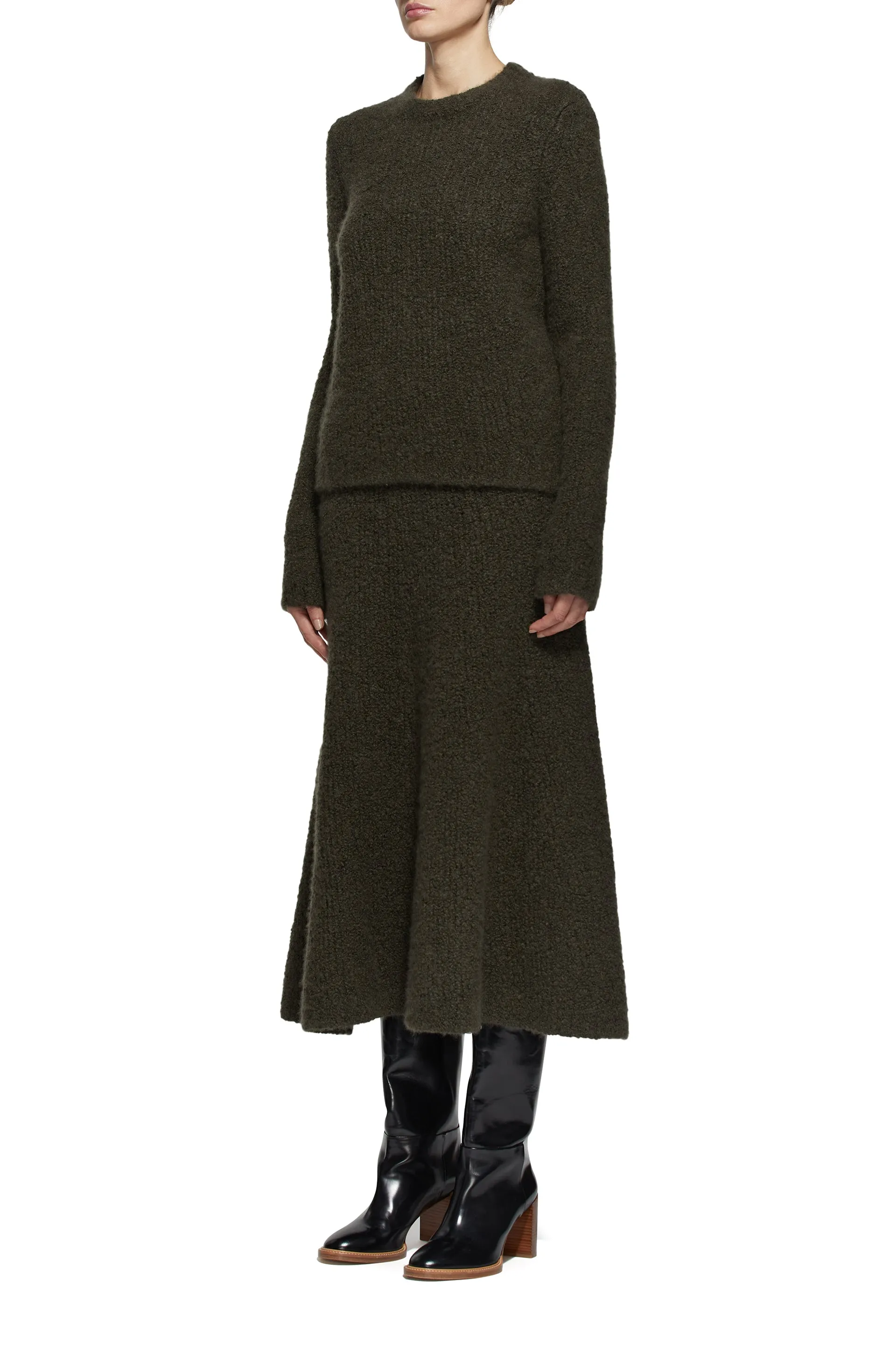 Pablo Skirt in Olive Cashmere Boucle sold by Gabriela Hearst product image thumbnail 2
