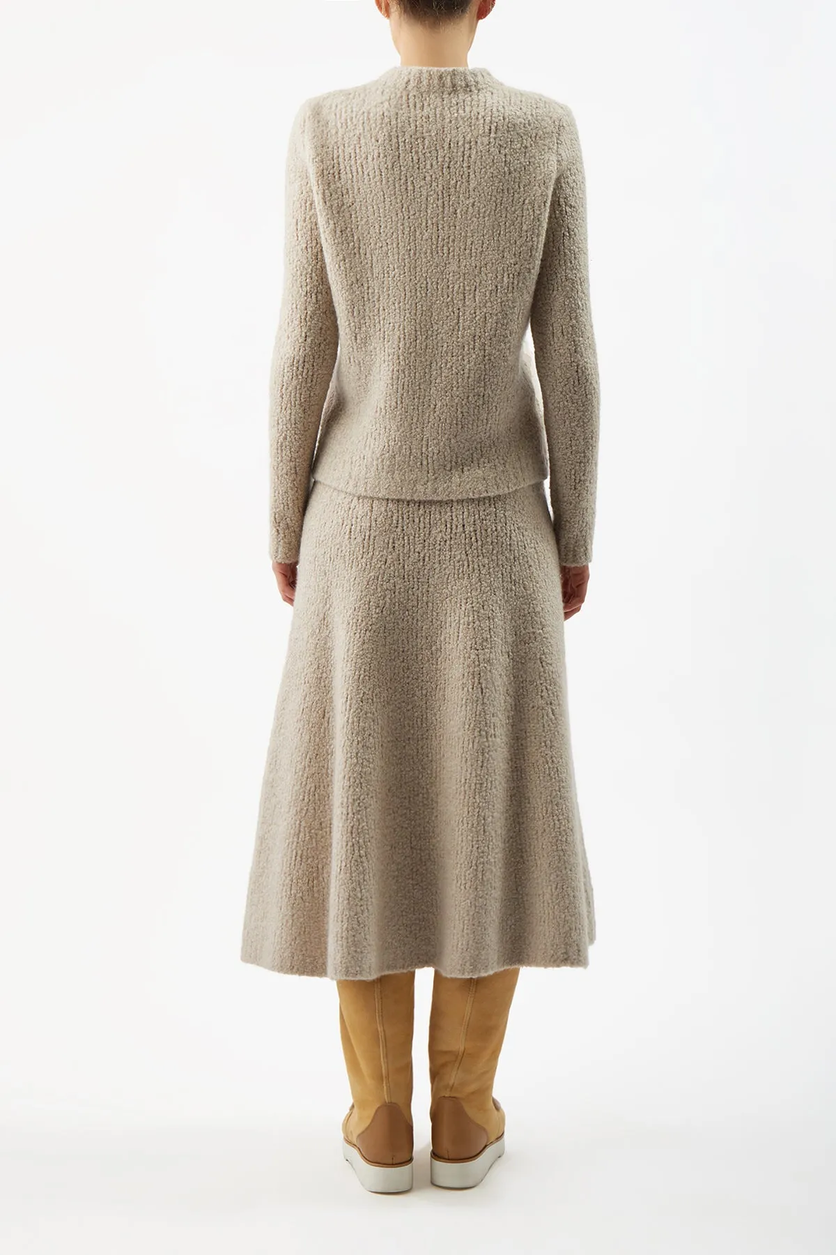 Pablo Knit Skirt in Oatmeal Cashmere Boucle sold by Gabriela Hearst product image thumbnail 3